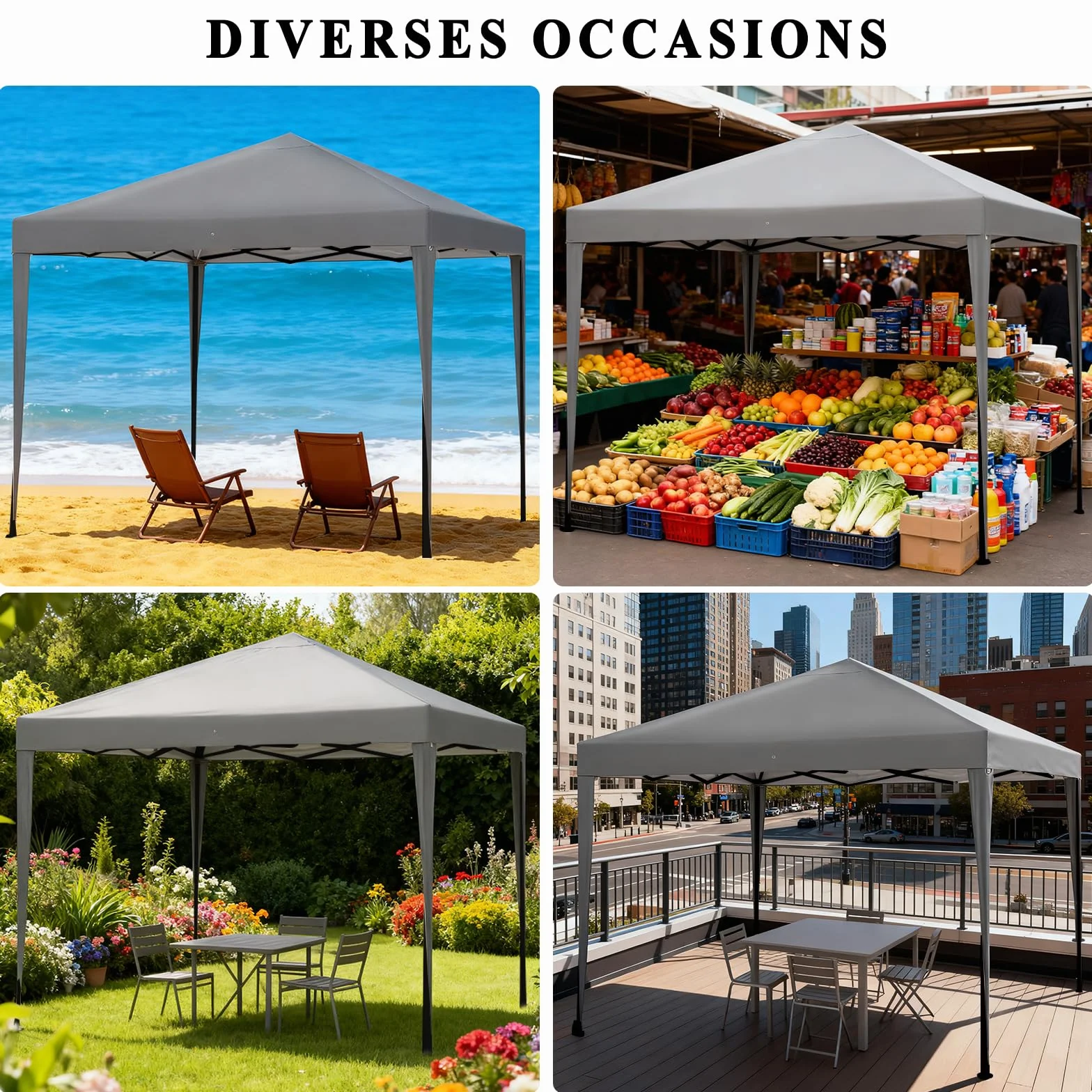 Tonnelle Pliante 3x3M Professionnel avec Rideaux, Tente de Jardin UV50+