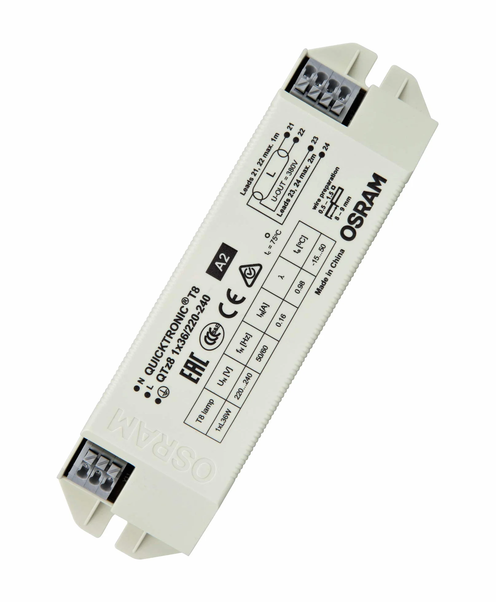 OSRAM QUICKTRONIC® QTz8 / Ballast : 36 W