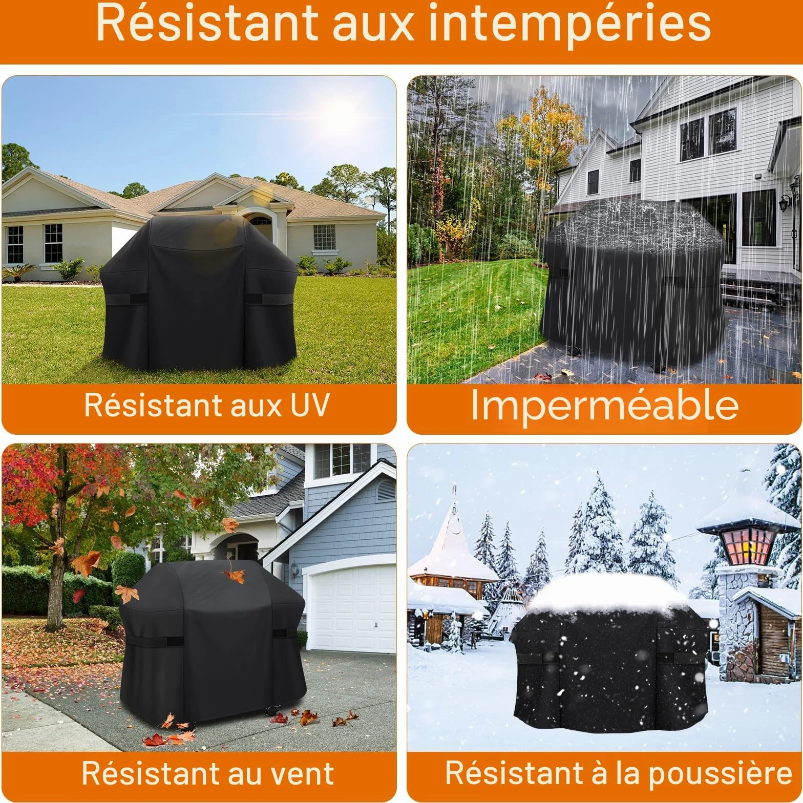 Weber Spirit série 300 Housse Barbecue Exterieur 132cm Imperméable Protection Étanche E310 E315 E330