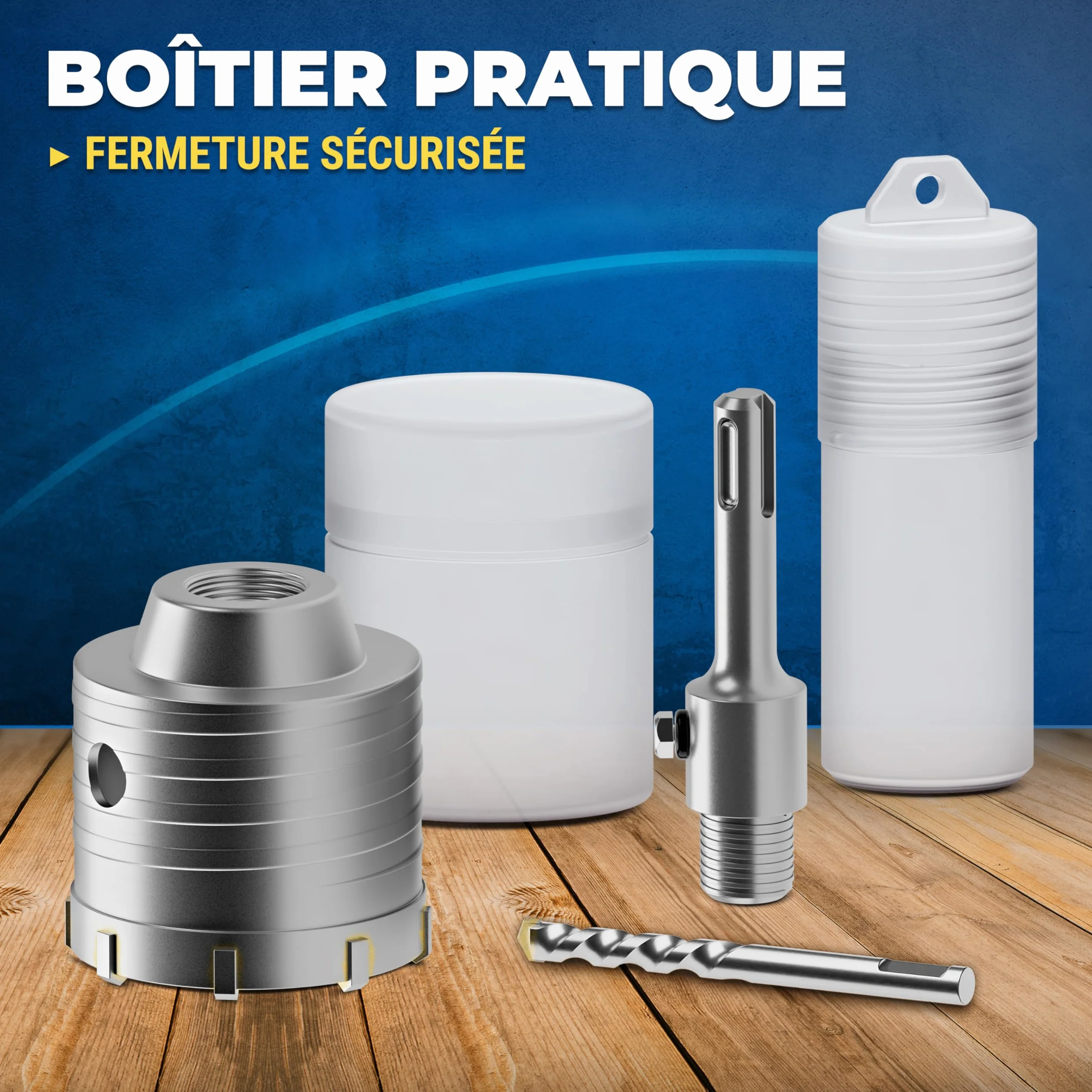 S&R Scie Cloche Trépan Béton 68 mm SDS Plus Couronne Carotteuse Foret à Beton Marbre Brique Pierre Maçonnerie Adaptateur et foret de centrage 8x110 mm