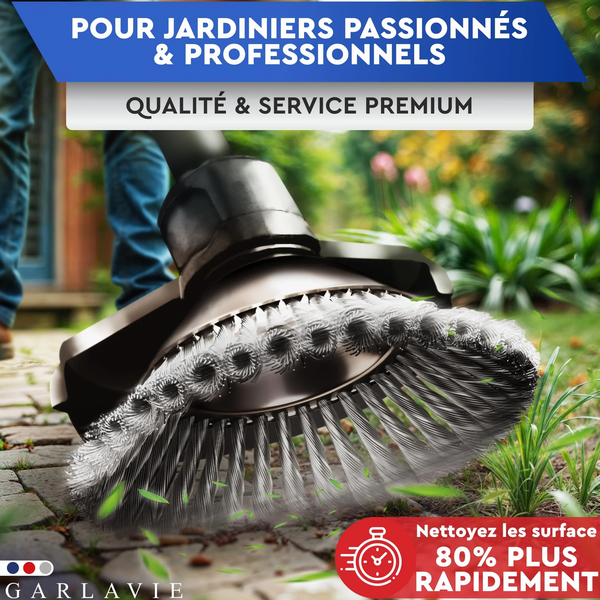 Tête de débroussailleuse universelle alésage 25,4 mm brosse métallique disque pour mauvaises herbes