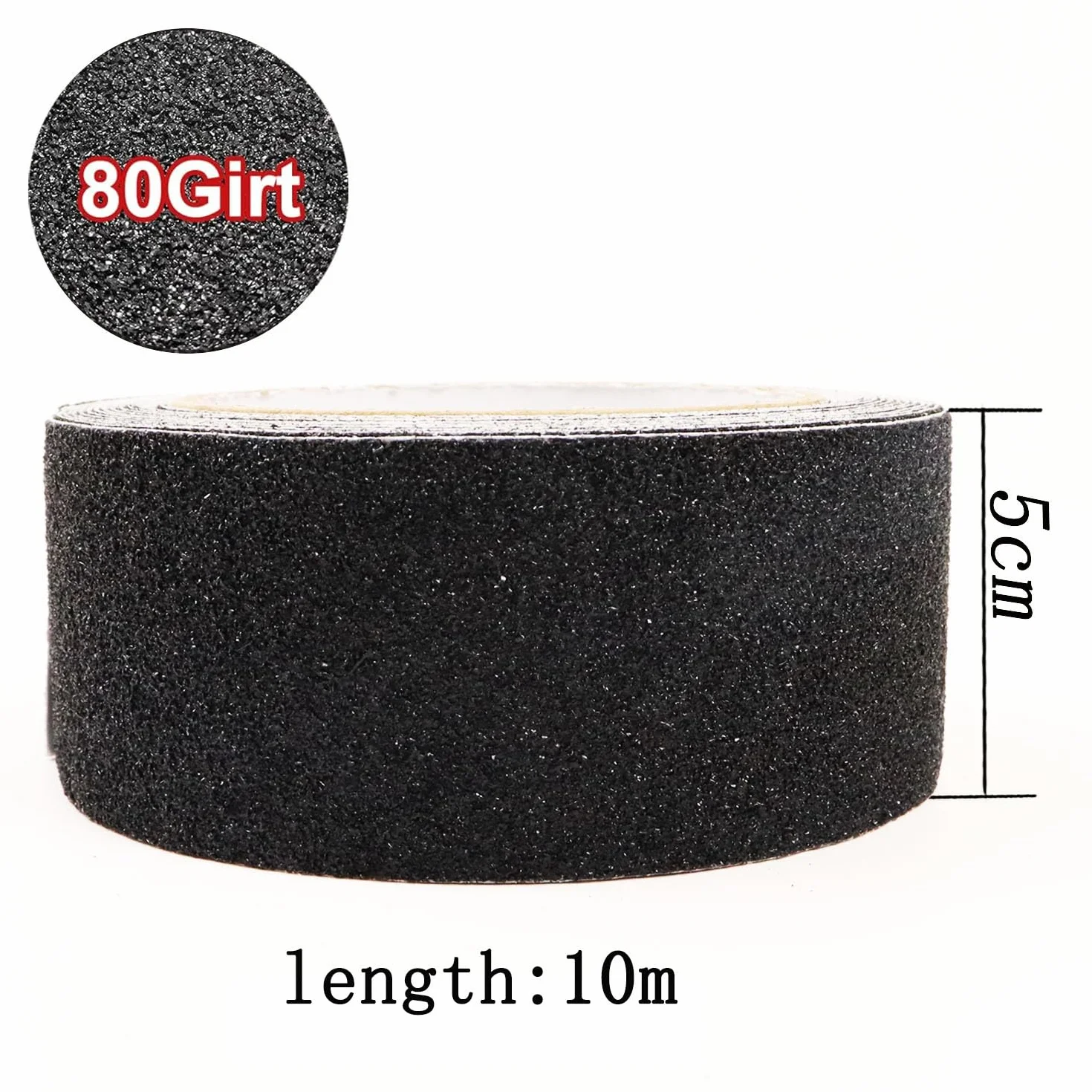 CHUANGSEED Lot de 2 rouleaux de ruban adhésif antidérapant noir 50 mm x 10 m haute traction pour intérieur/extérieur