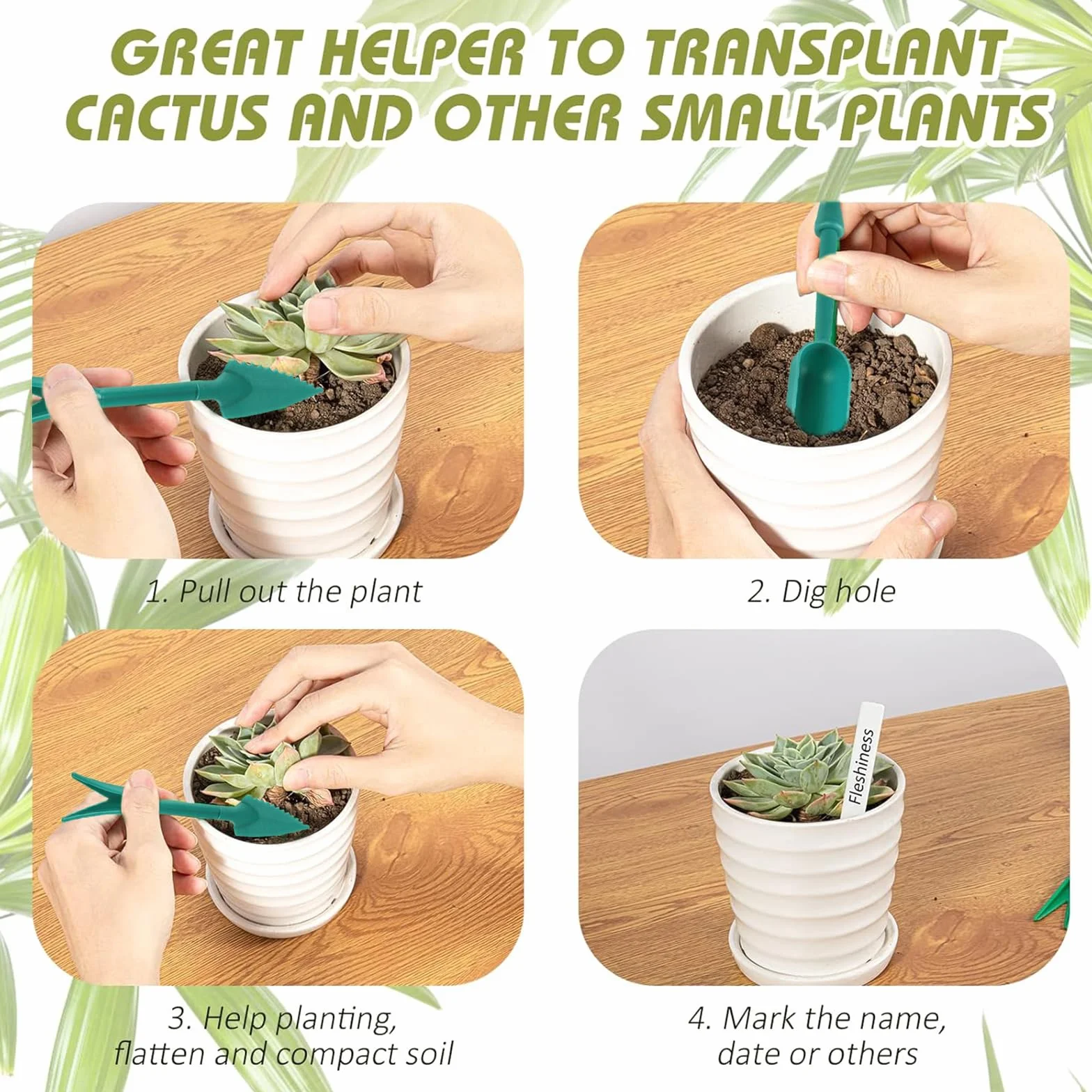 Semoir à Graines avec Transplanteuse de Semis et Perforateur de Plantation, 10 Étiquettes