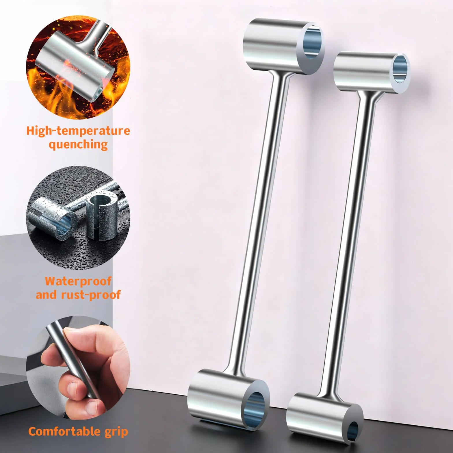 3 Pièces Cle de Reglage Gond Porte, 14-19mm/23-25mm Outil de Réglage de Charnières, Redresse Gond Porte Comprend des Gants Antidérapants, aux Portes Coupe Feu et aux Portes de Sécurité
