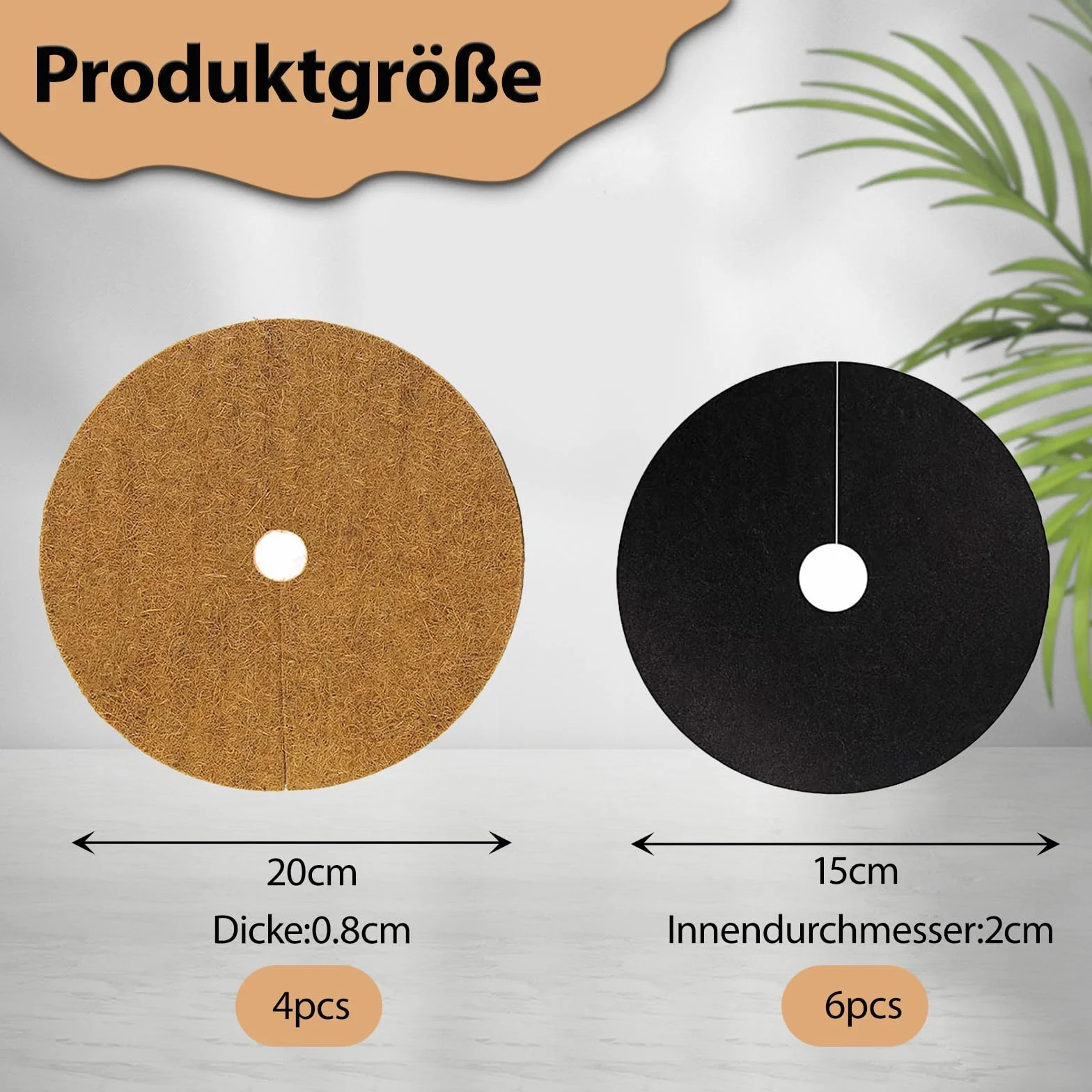 Tapis en fibre de coco pour plantes, protection contre le gel, disque de paillage rond