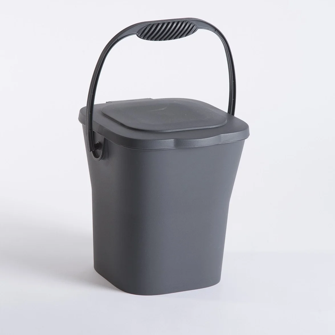 Seau à Compost 6 L Mini Poubelle avec Couvercle Fermeture Hermétique Gris