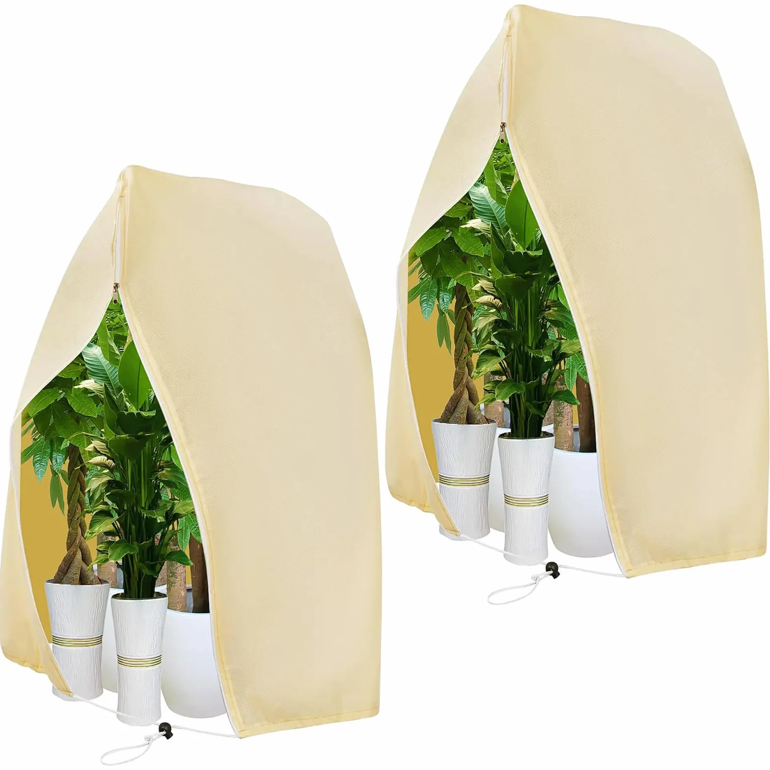 Housses de Protection d’Hivernage 200 x 240 cm, 80g/㎡ Sac de Couverture Respirante Réutilisable avec Fermeture éclair