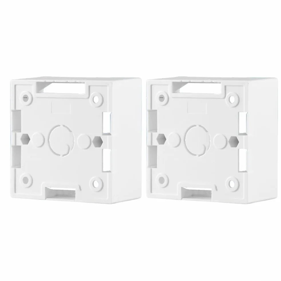 Lot de 2 boîtiers de Plaque Murale Simple 86 mm x 86 mm x 40 mm, système de Gestion des câbles Ethernet pour plaques de Prise réseau, Construction en PVC, Blanc