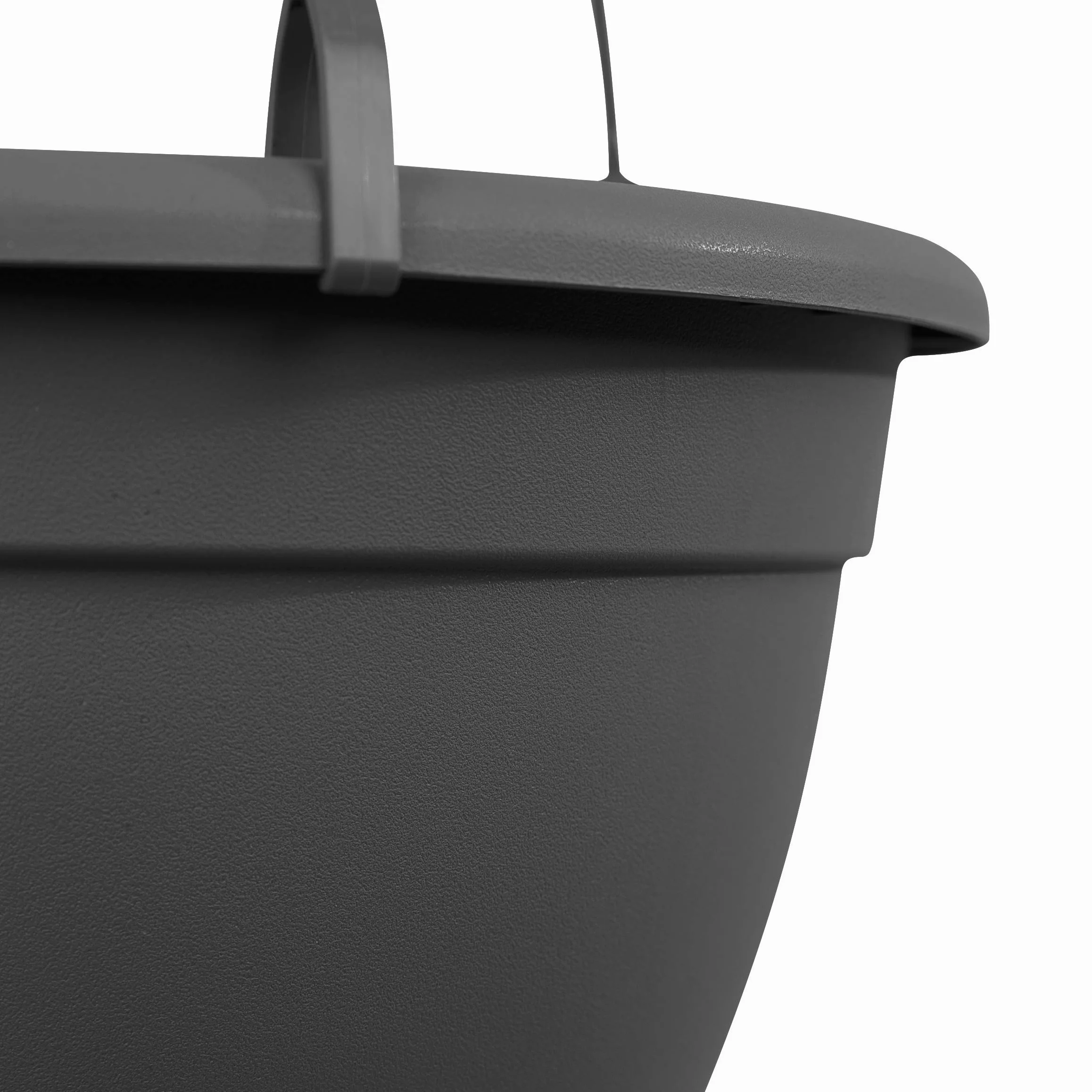 Greemotion Panier à Fleurs Suspendu Lea, Pot de Fleurs Plastique Ø 25 cm, Anthracite
