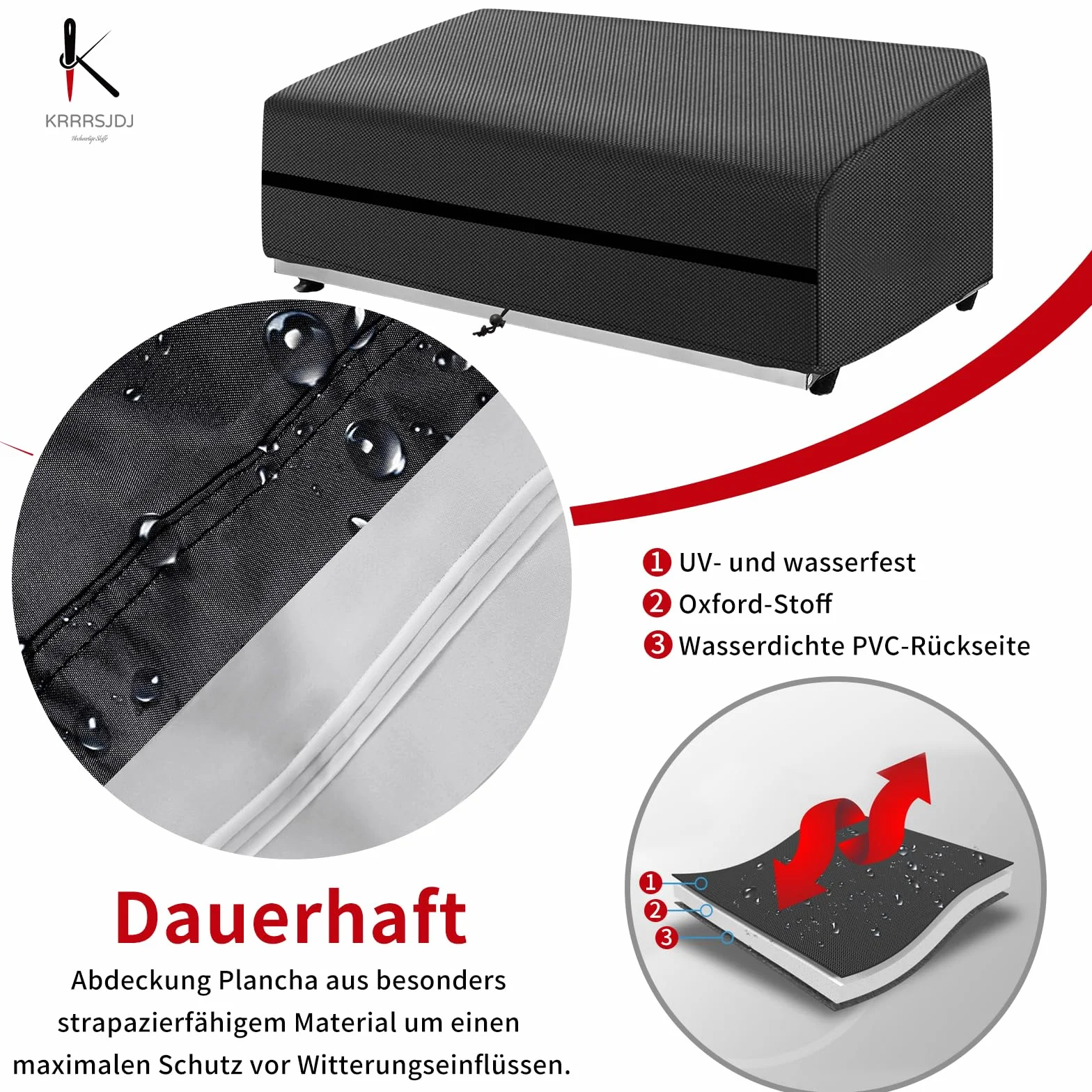 Housse Protection Plancha Imperméable 82x60x25cm Tissu Oxford 600D Noir