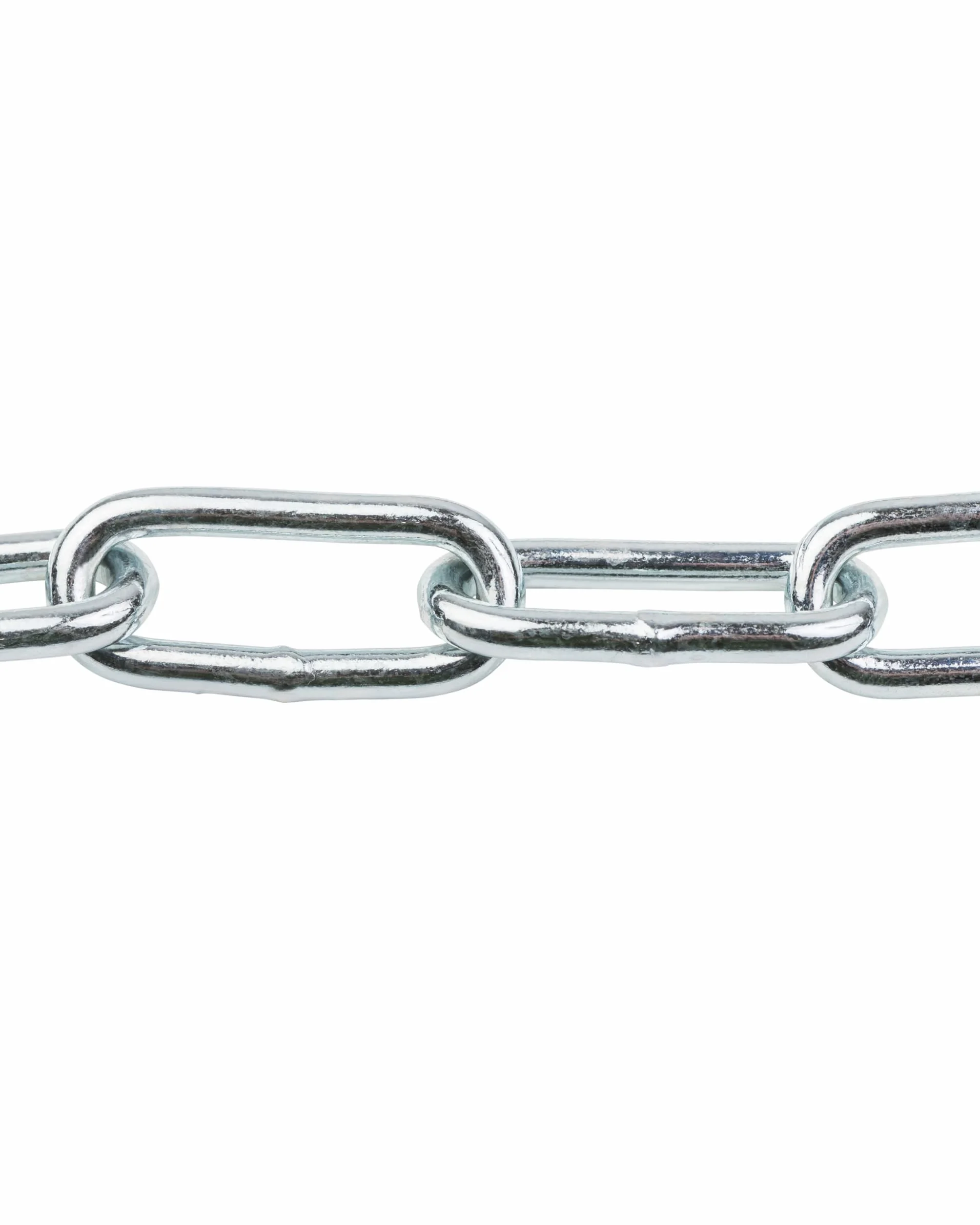 Dörner + Helmer Chaîne en acier rond, épaisseur 5 mm, longueur 2 m, acier galvanisé, maillons longs, capacité de charge 125 kg, argent