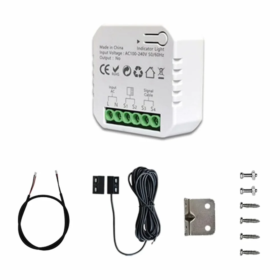 Tuya Smart Life Contrôleur d'ouverture de porte de garage WiFi avec application capteur, convient pour Alexa Home, prise européenne
