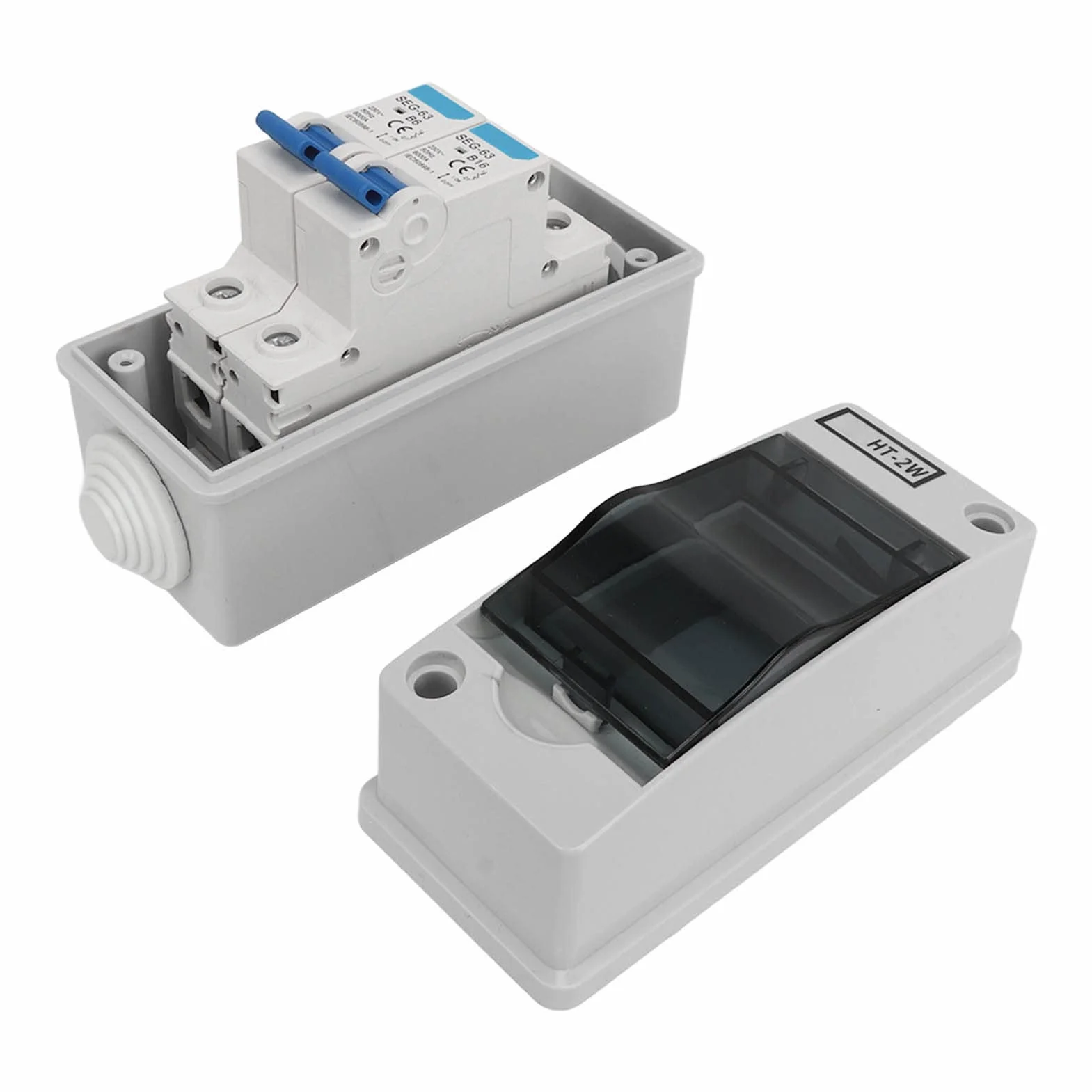 Disjoncteur Miniature MCB à 2 Pôles, Boîte de Distribution D'énergie 230V 6A 16A, Coque en Plastique Ignifuge 6000A, capacité de Rupture élevée