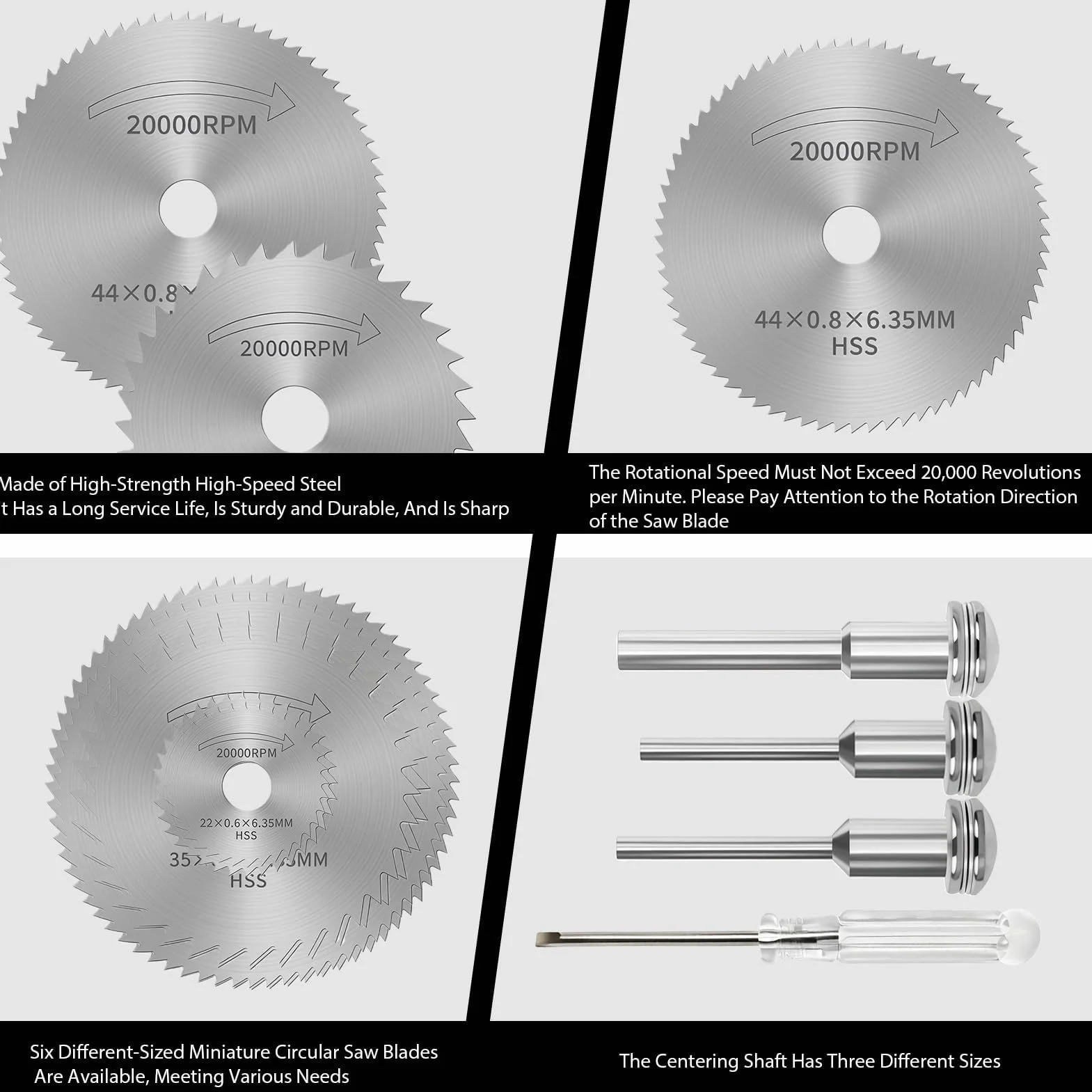 10pcs Mini Disques de Scie Circulaire pour Dremel, 3pcs Clous + Tournevis, HSS, Accessoires Bois Métal Coupe Perceuse Multifonction Scie à Onglet Rechange Électrique Verre et Béton