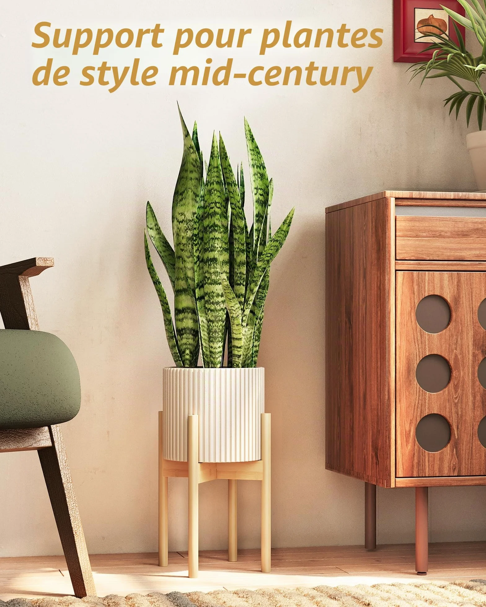 Bamworld Support réglable pour plantes d'intérieur en bambou 20-30 cm pour salon