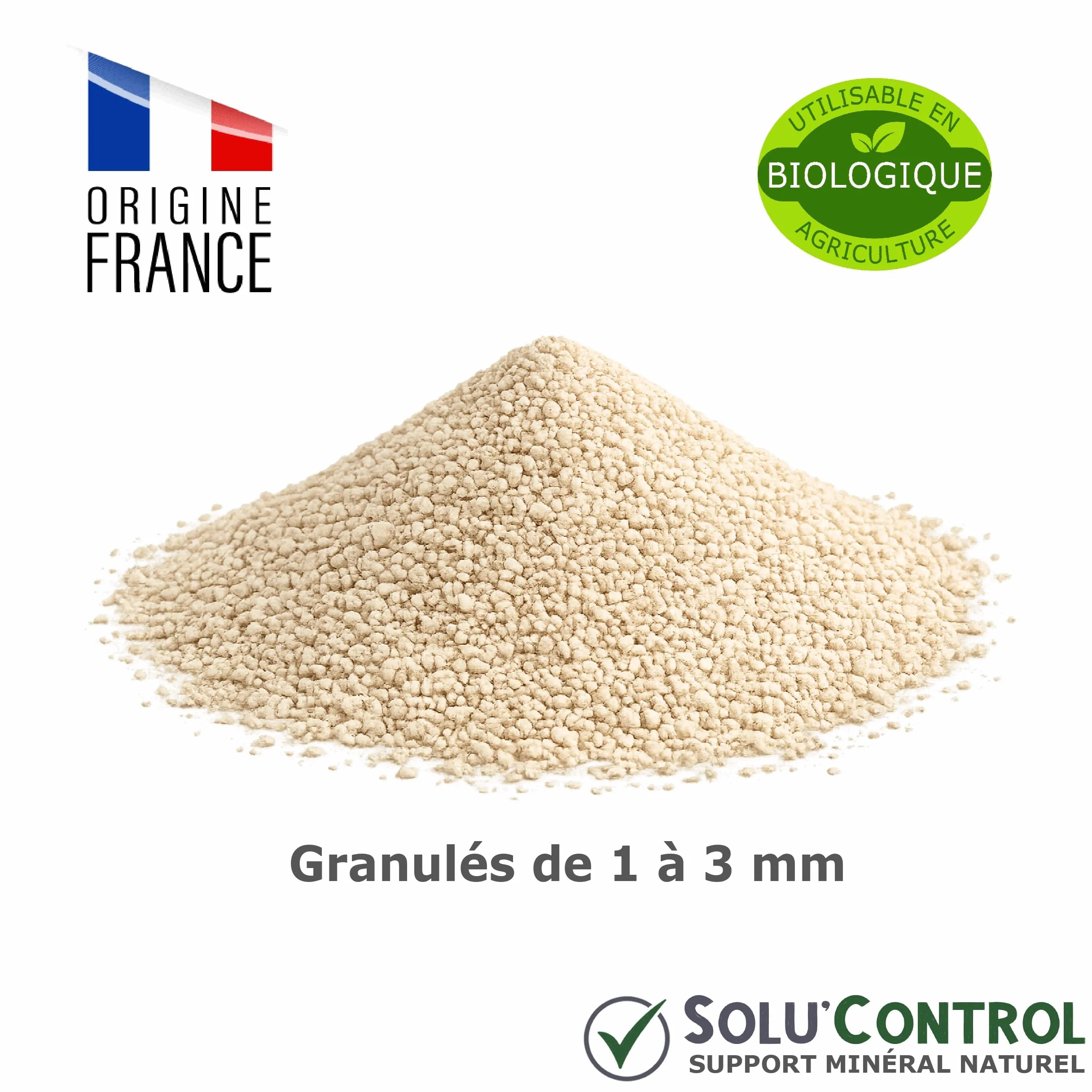 SOLU'CONTROL Argile Bentonite Naturelle 500 g – Améliore la Rétention en Eau des Sols et Terreaux – Agriculture Biologique
