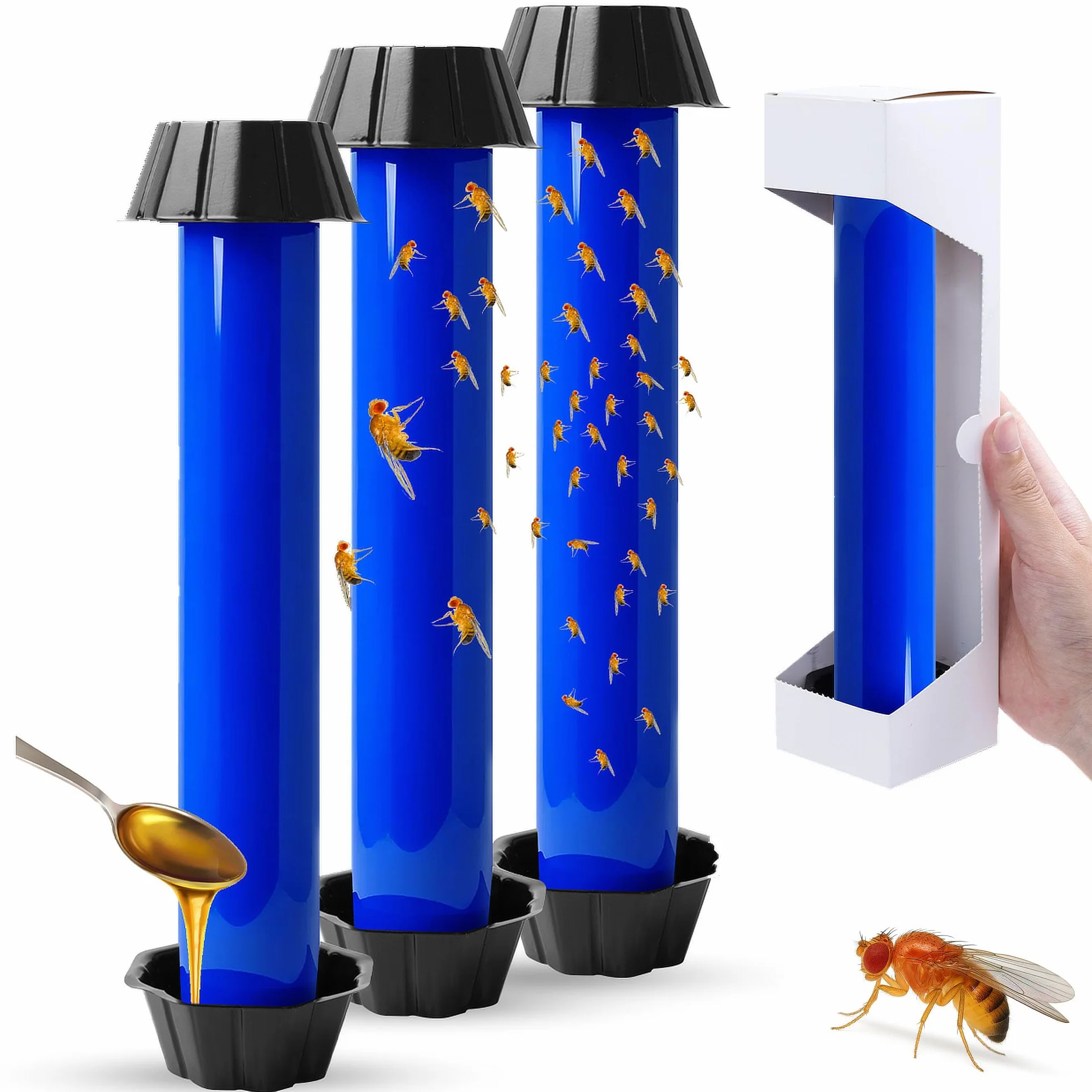 Pièges anti moucherons lot de 3 grands pièges ultra-collants sans insecticide pour cuisine intérieur