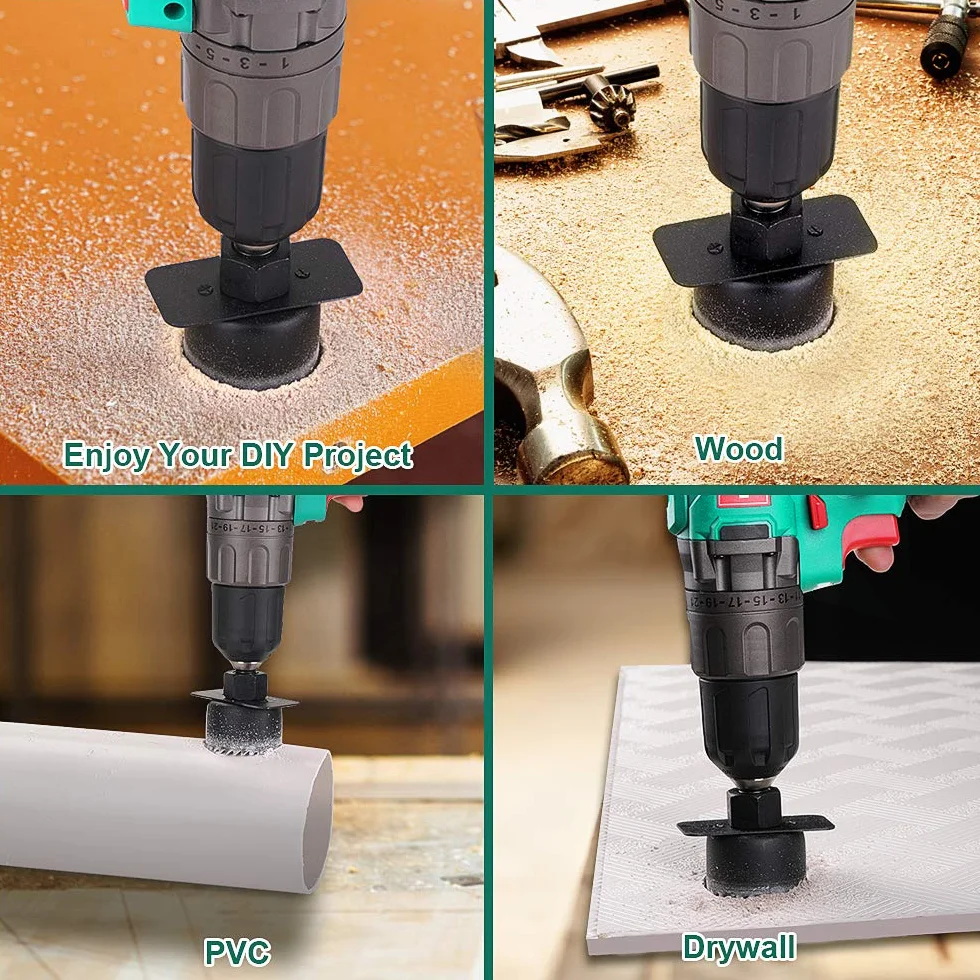 HYCHIKA Scie Trépan 19 Pièces - Set de Scie à Discoïdes 19-152 mm avec Mandrins et Accessoires, Adapté pour Couches de Liège, PVC et Plastique