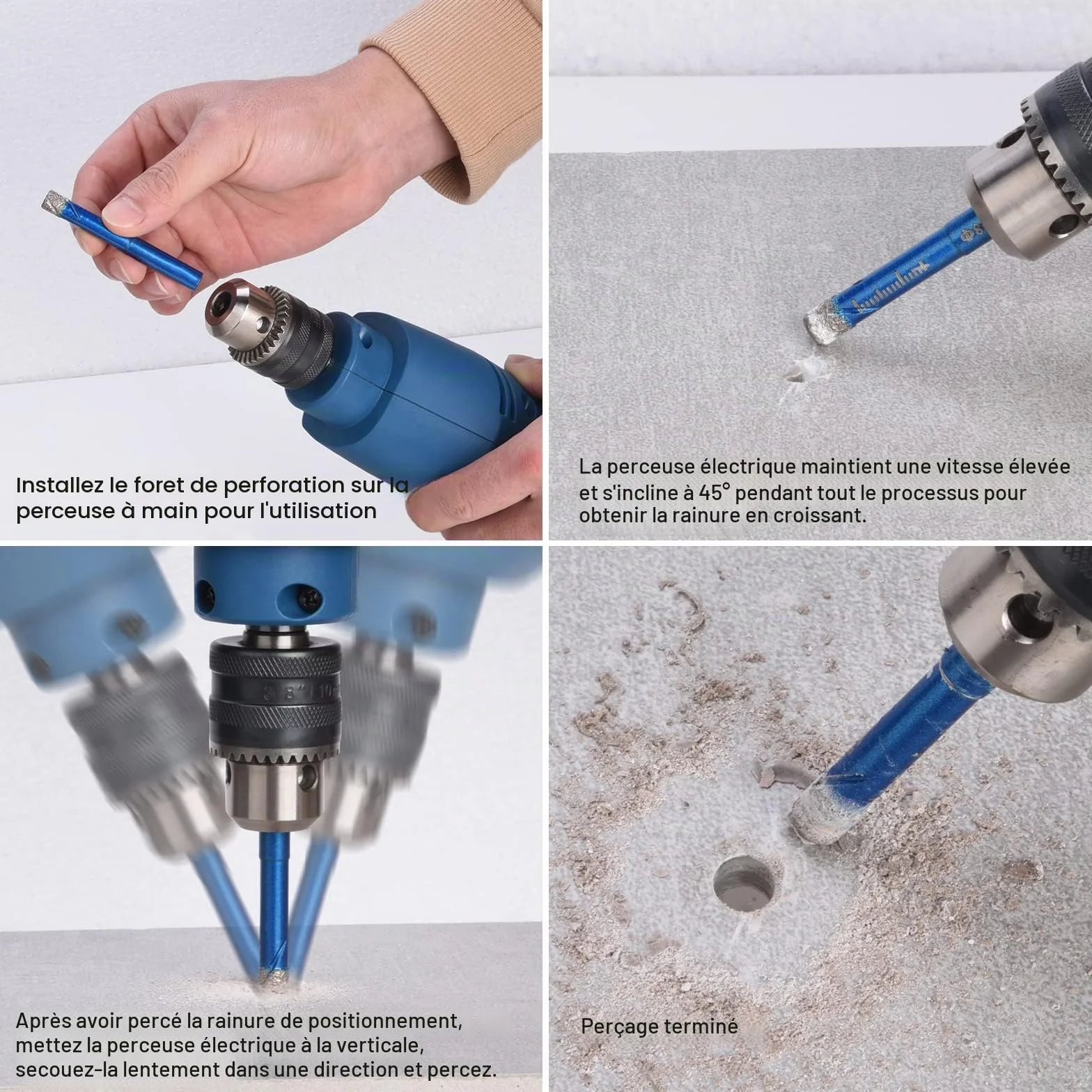 Lytool Foret Diamant, Foret Gres Cerame Forêt Carrelage,avec 5,6,8,10,12 mm, Metal pour Carrelage de 6mm, Meche Carrelage pour Céramique Verre Granit Marbre Quartz