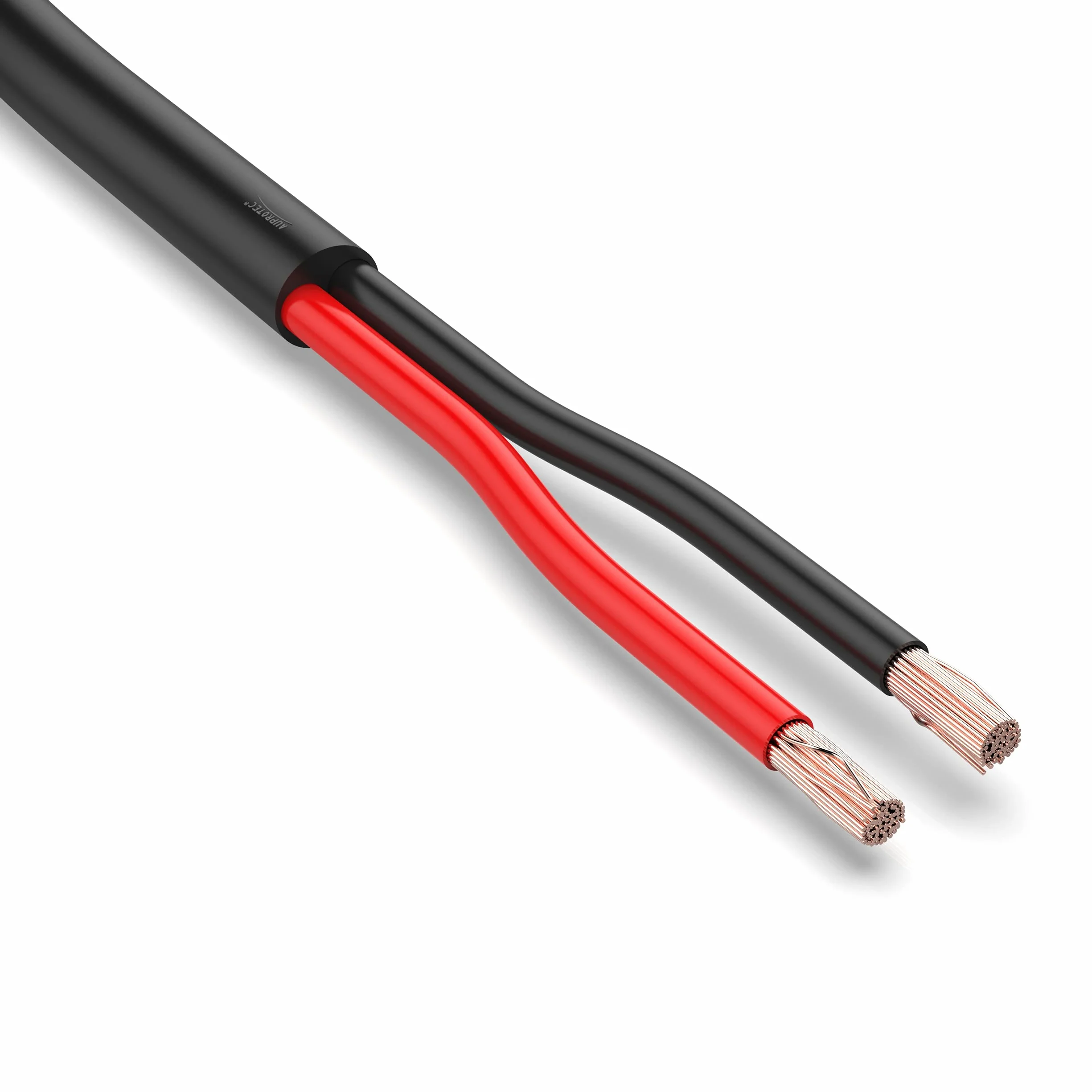 Auprotec Câble de véhicule 5 m - 2 x 1,5 mm² - Câble rond 2 fils noir/rouge - Câble électrique FLRYY - Pour remorque de voiture