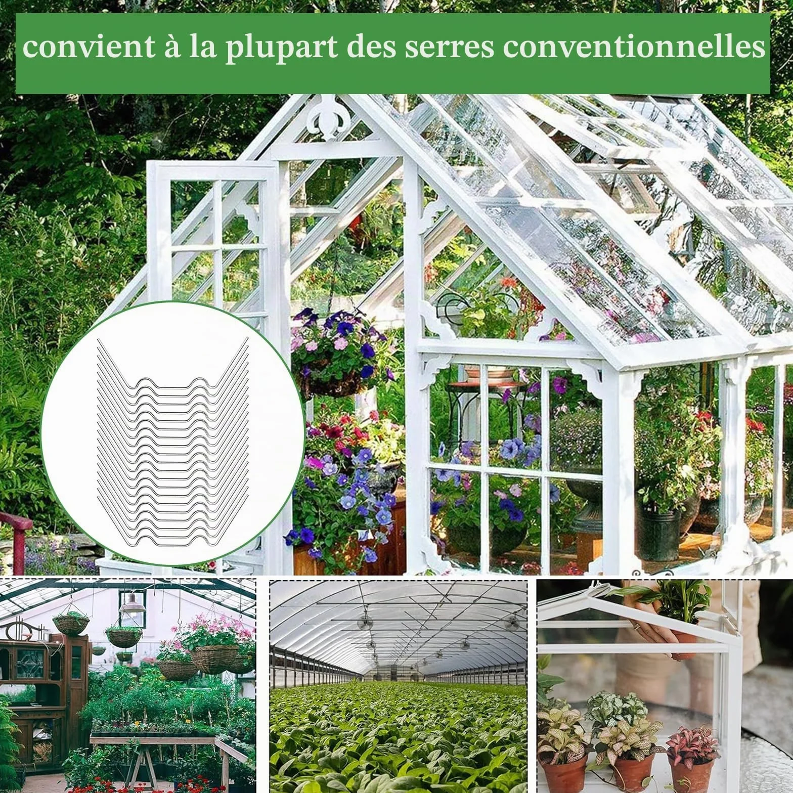 W Clips Serre Jardin Verre Polycarbonate Kit Réparation Résistantes Tempêtes Installation Fixe Plaques
