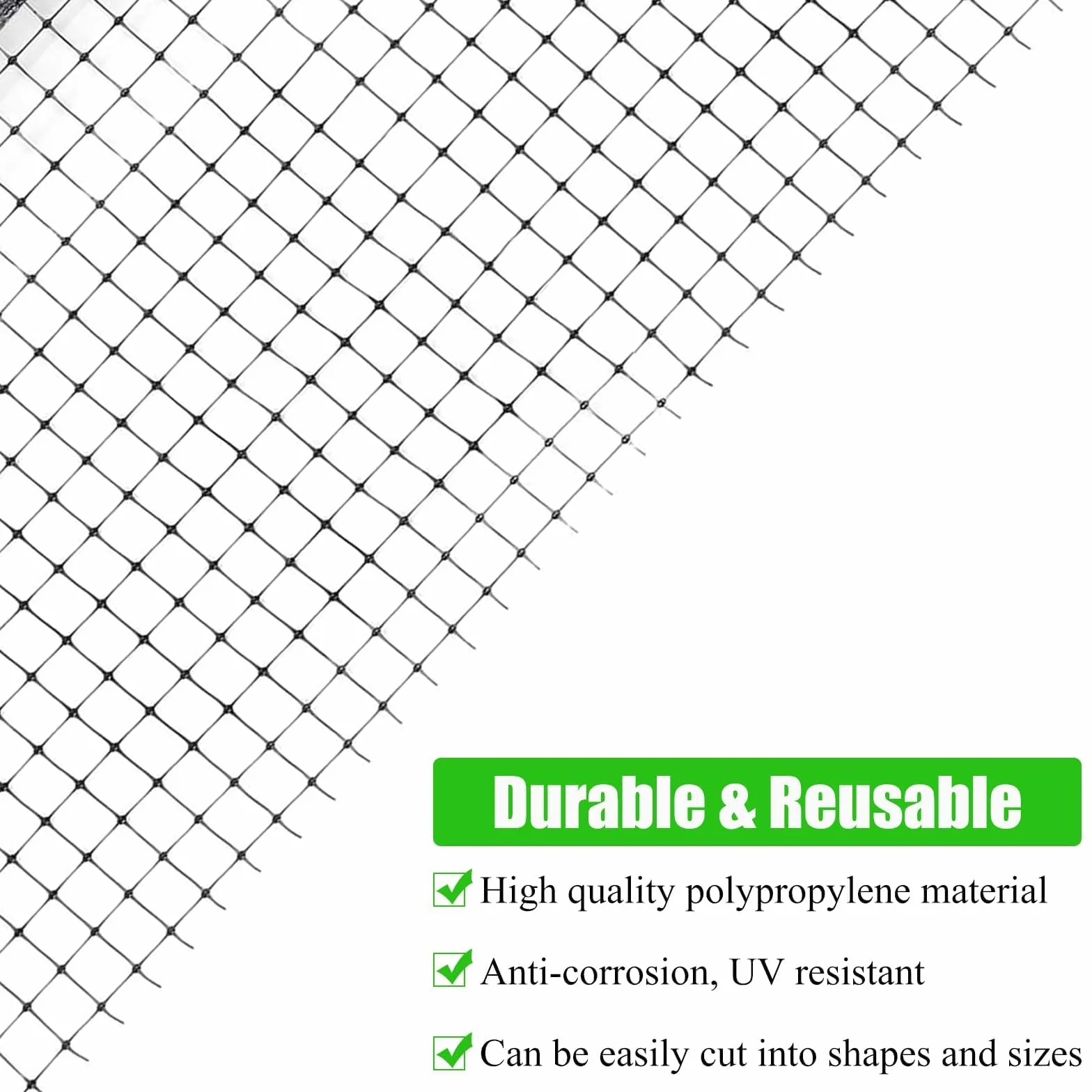 Filet Anti Oiseaux Arbre Fruitier 4 x 10m avec 50 Attache Câble Réutilisable