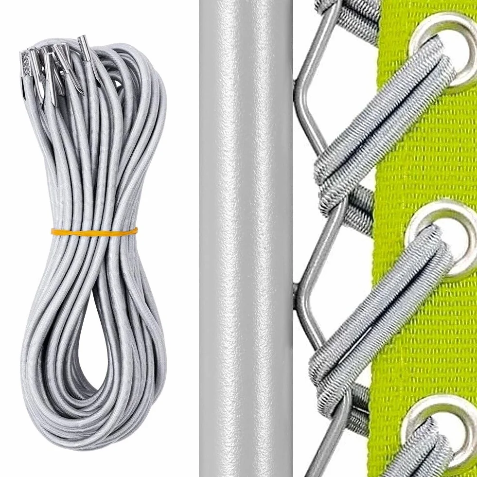 OFFCUP Corde Remplacement élastiques Universelle, 4Pcs Lacets Elastiques pour Chaise Longue Pliante (Gris)