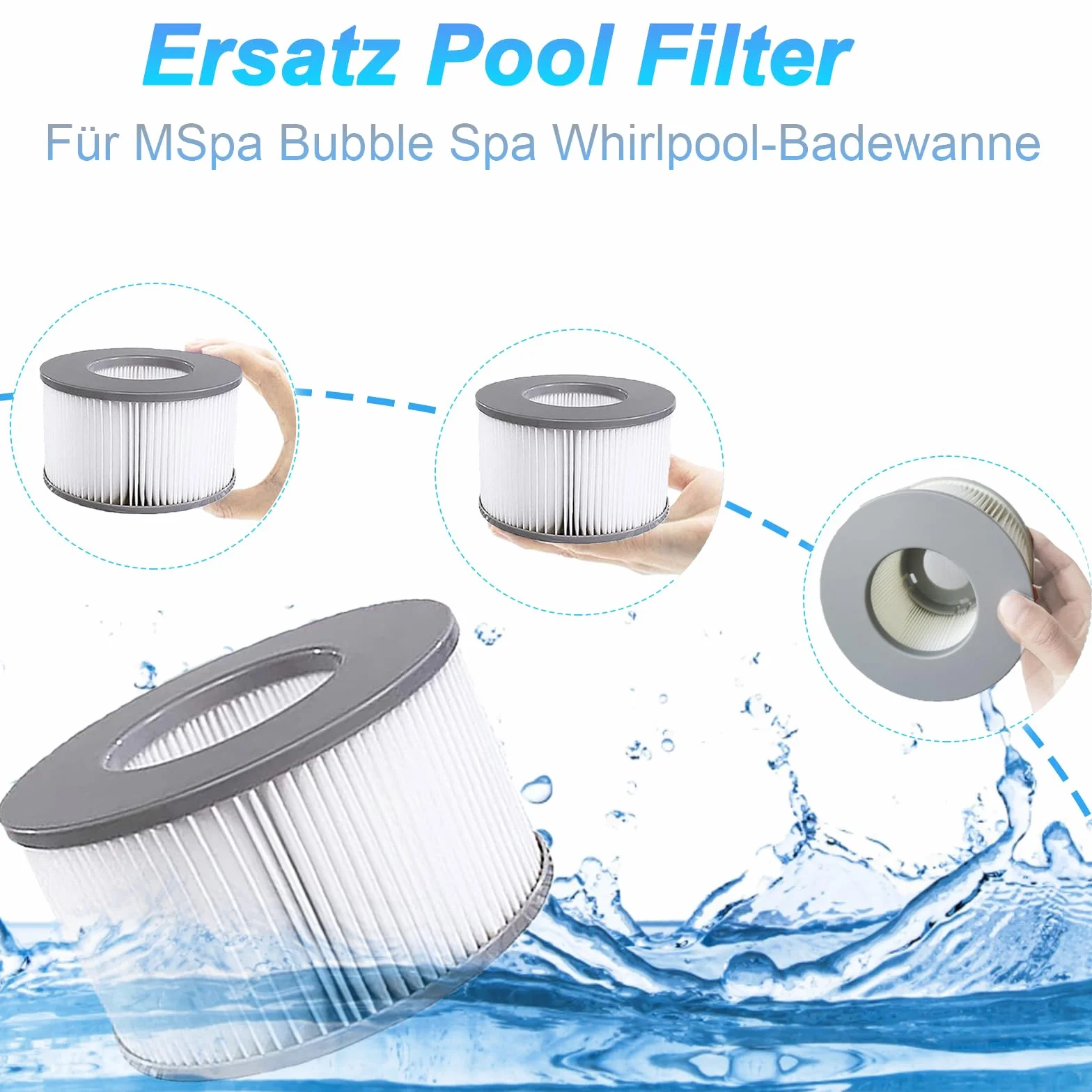 Filtre Spa Lite pour MSpa, 6 pcs Cartouche de Filtre à Eau pour Whirlpool MSpa à Partir de 2020
