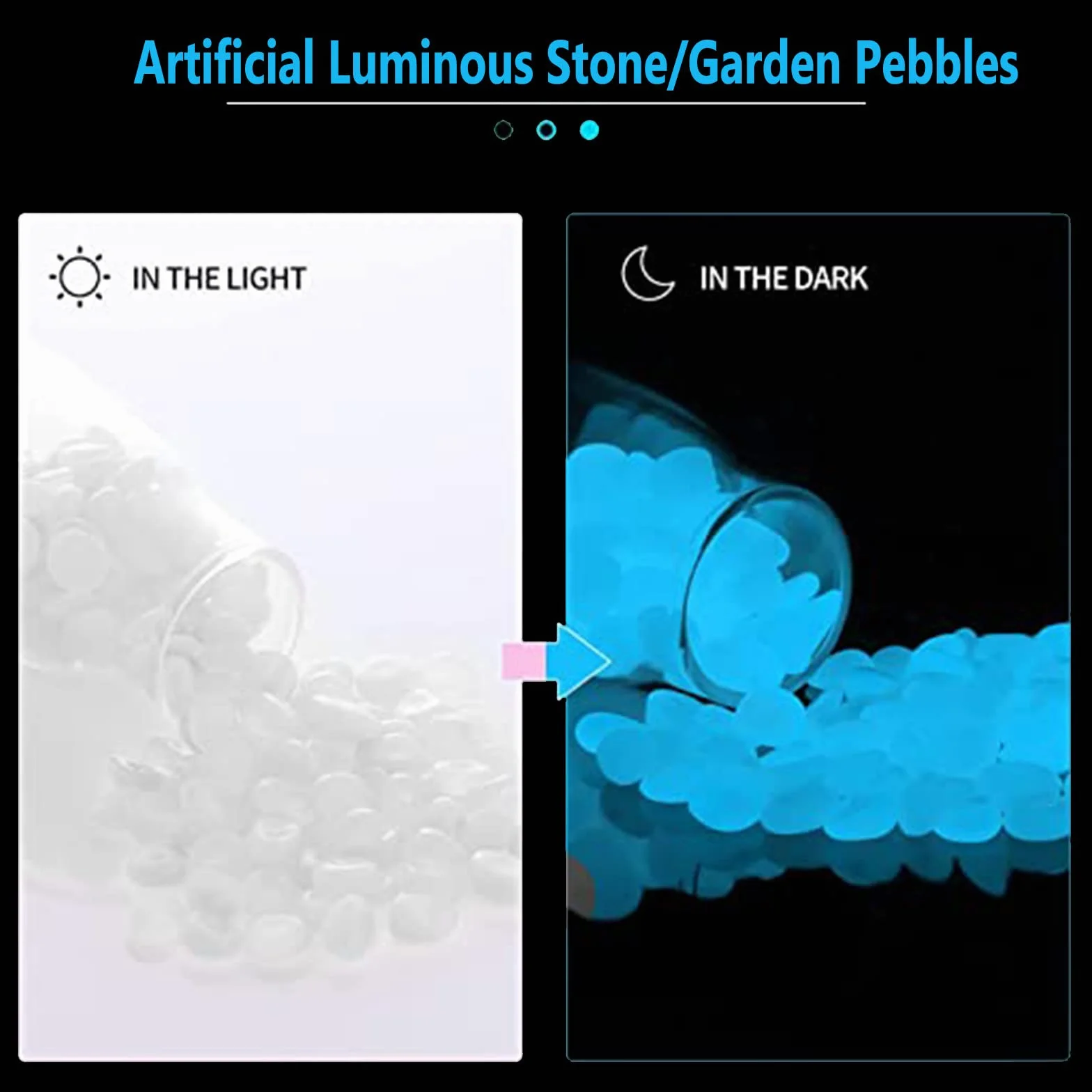 300 Pièces Pierres Lumineuses Décoratives pour Jardin Extérieur, Cailloux Aquarium Fluorescents