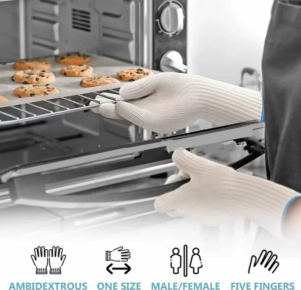 Gants de cuisine résistants à la chaleur pour protection cuisine, pâtisserie, casserole, grill