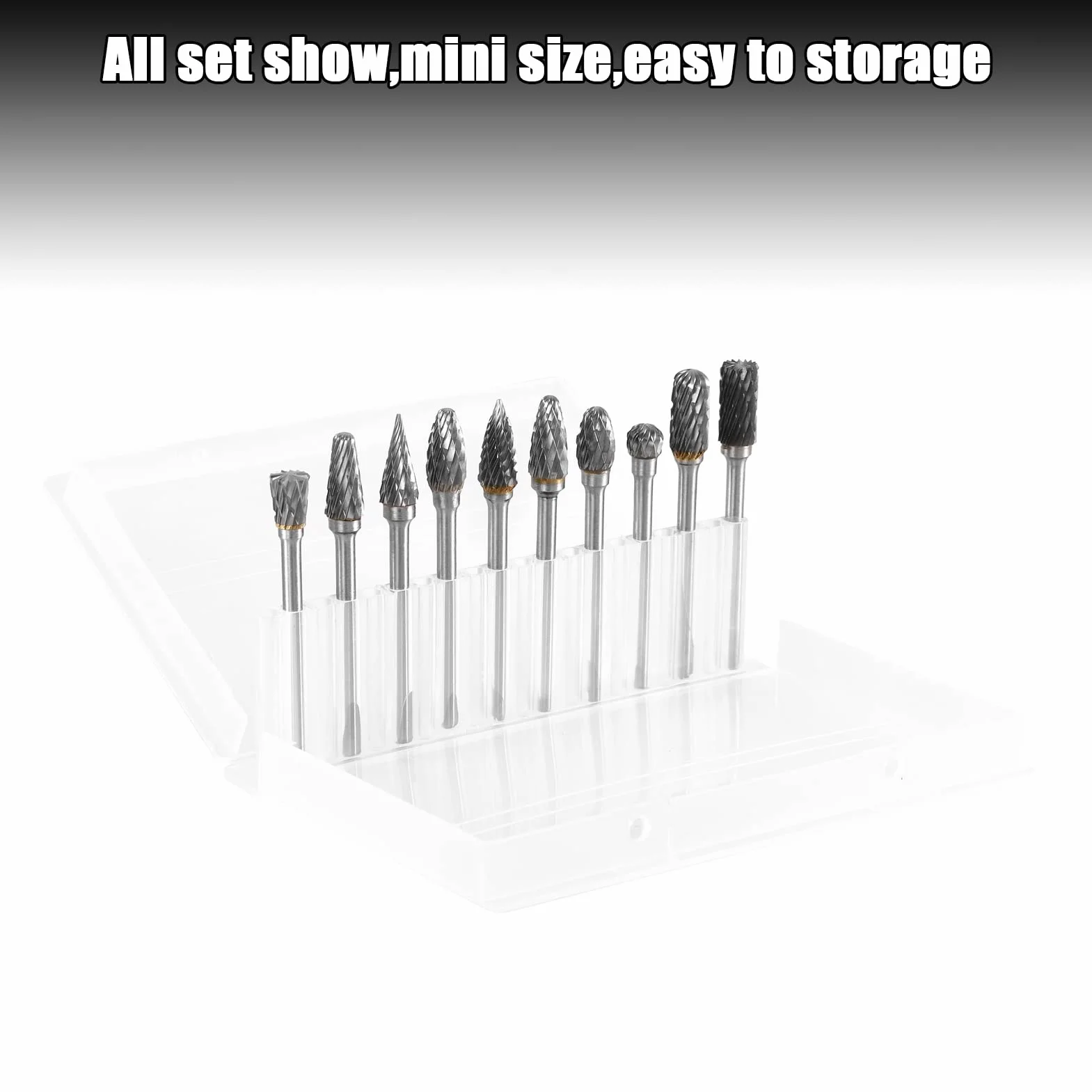 HPMAISON Lot de 10 Fraises Rotatives, Avec Tige de 3 mm et Longueur de Tête de 6 mm pour le Bricolage, le Travail du Bois, la Gravure, la Sculpture du Métal, le Perçage, le Polissage