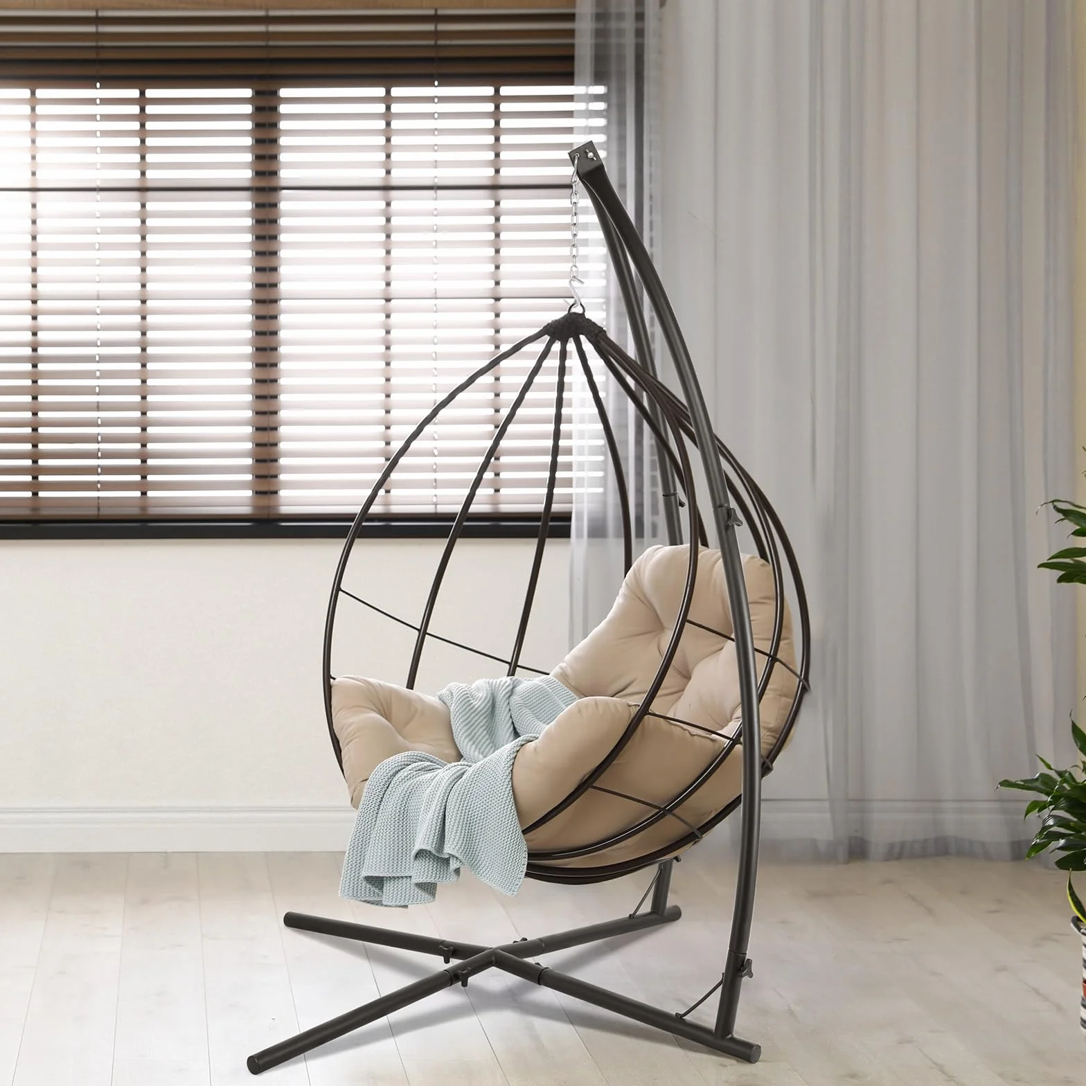 Support Hamac Chaise Suspendue Réglable Hauteur Charge Max 110 kg Balcon