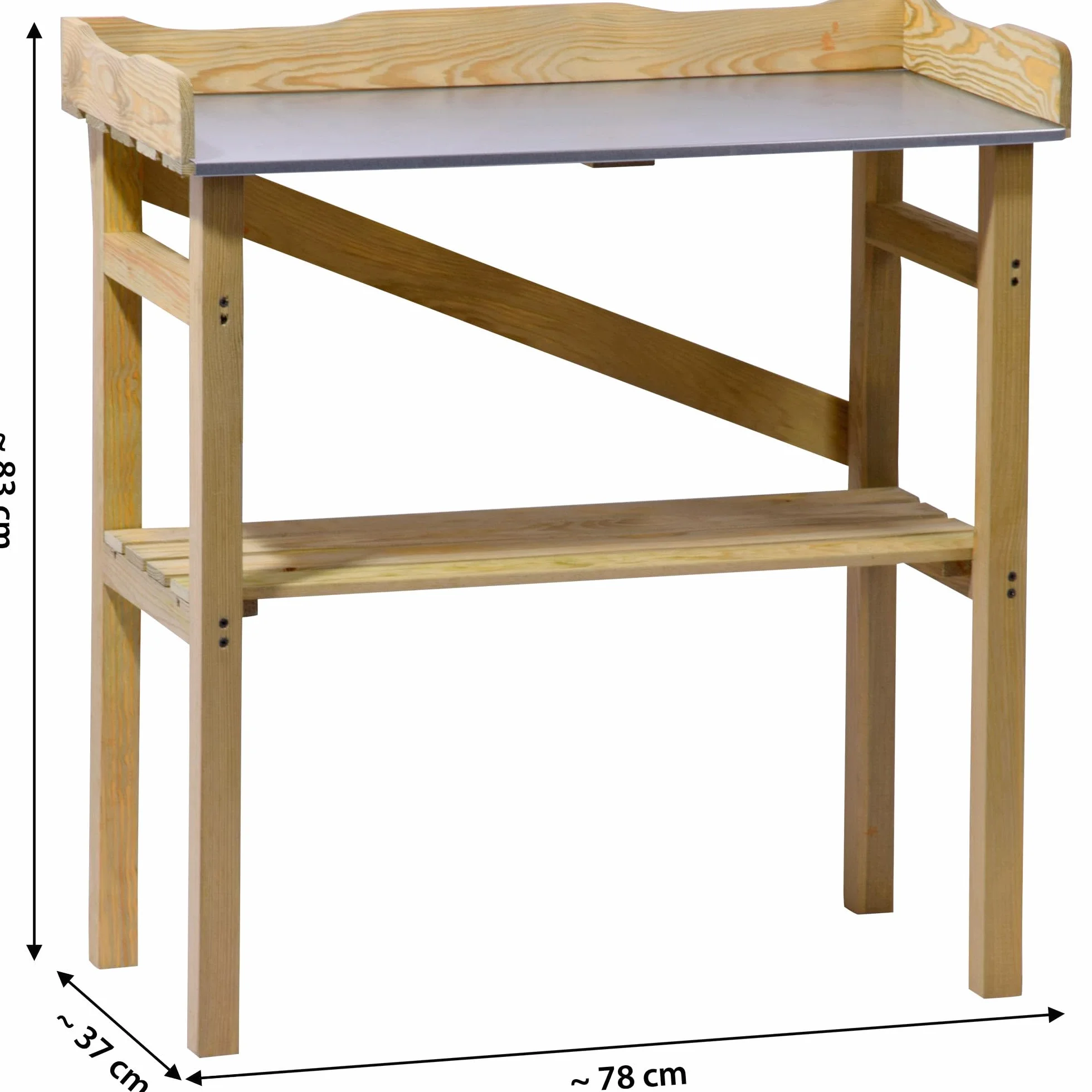 dobar 29052FSC Table de Plantation Robuste en Pin FSC 40 x 86 x 80 cm