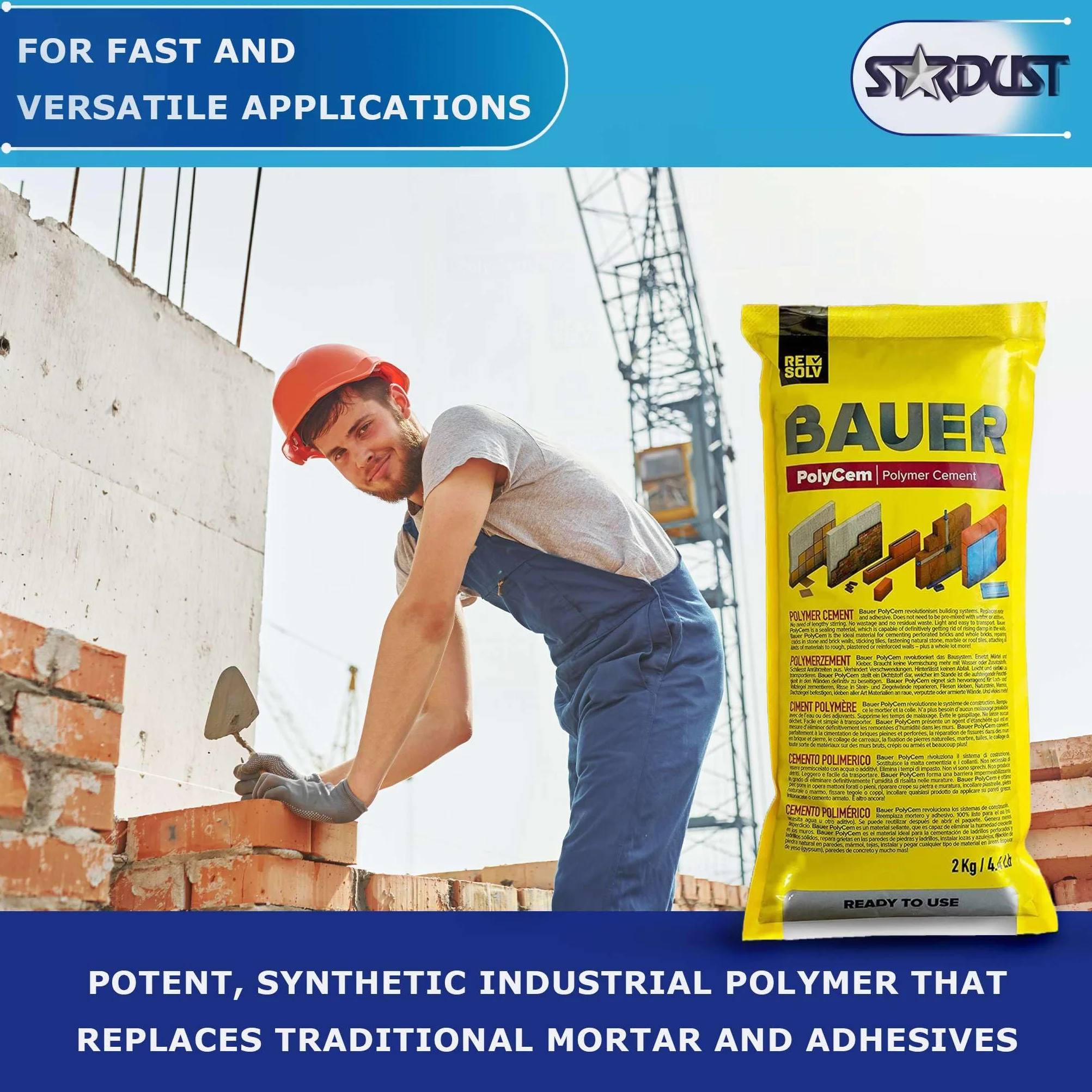 Resolv :: Bauer PolyCem – Ciment Polymère Prêt à l’Emploi, Gris