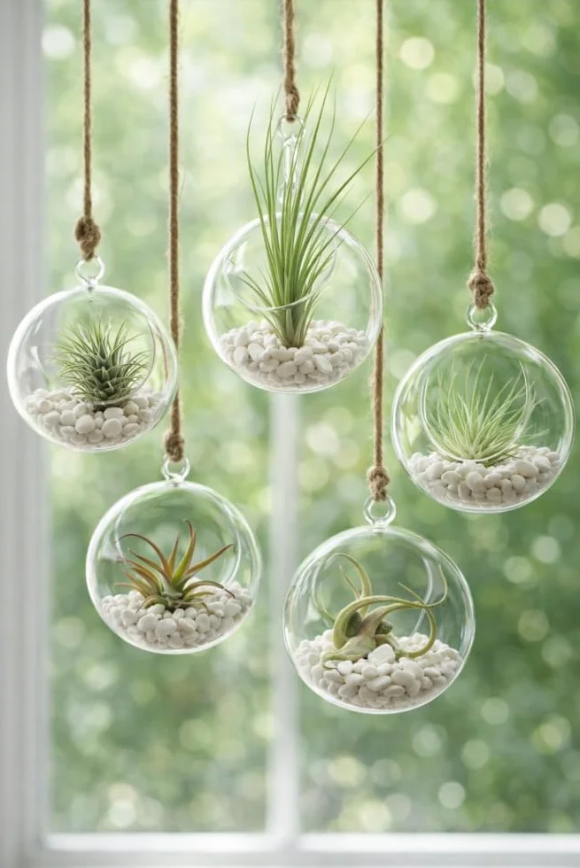 Tillandsias Lot de 5+1 Plantes Purificatrices d'Air Faciles d'Entretien
