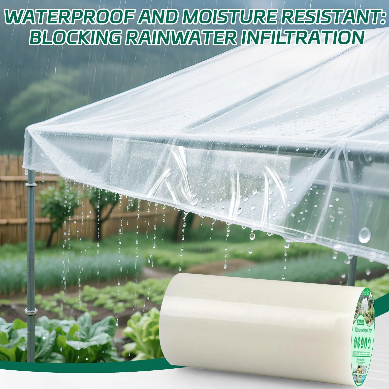 Ruban de Réparation pour Serre 25 m x 20 cm 0,15 mm Adhésif Transparent Etanche