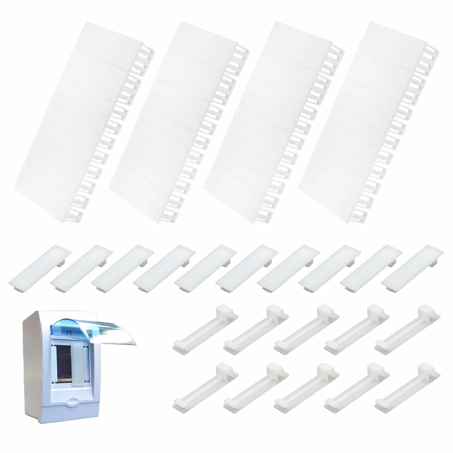 24 Pièces Caches Modulaires pour Tableau Électrique, Obturateurs 6TE Extensibles 12TE, Compatibles F-Tronic Hager Hensel, Caches Aveugles pour Coffret