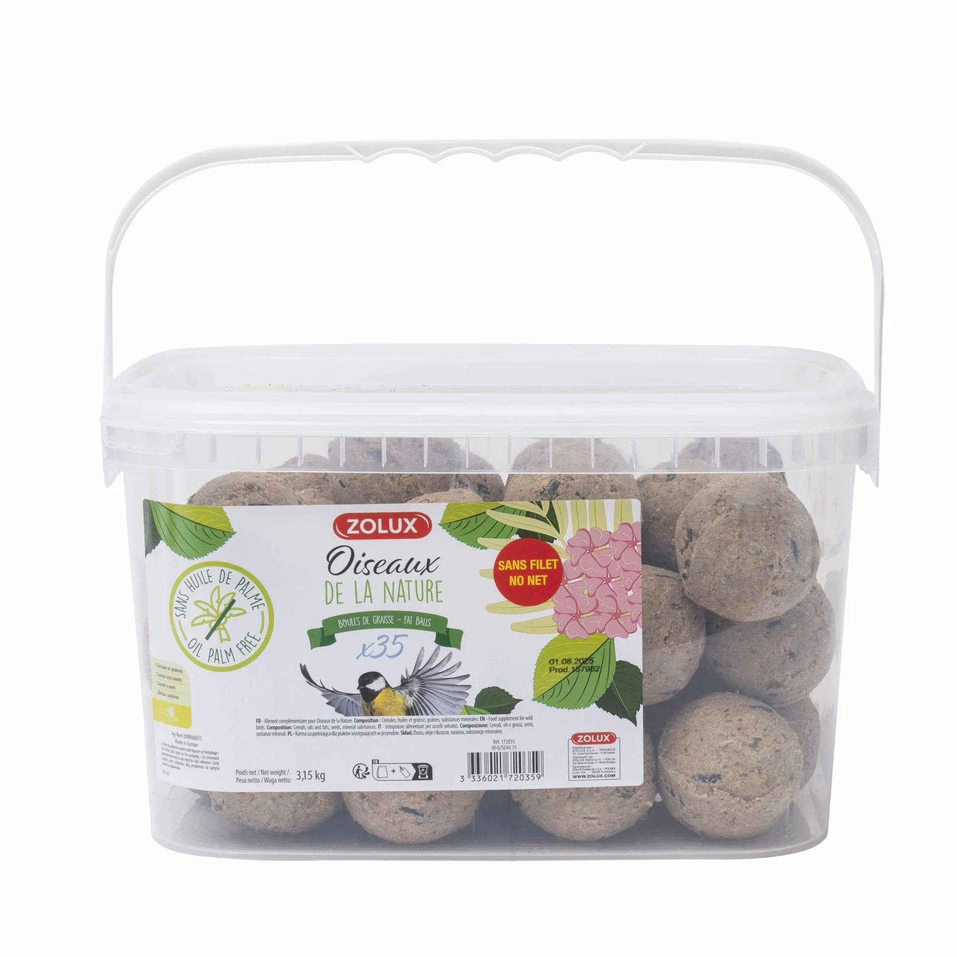 Boules de Graisse pour Oiseaux Zolux 90g 35 pièces