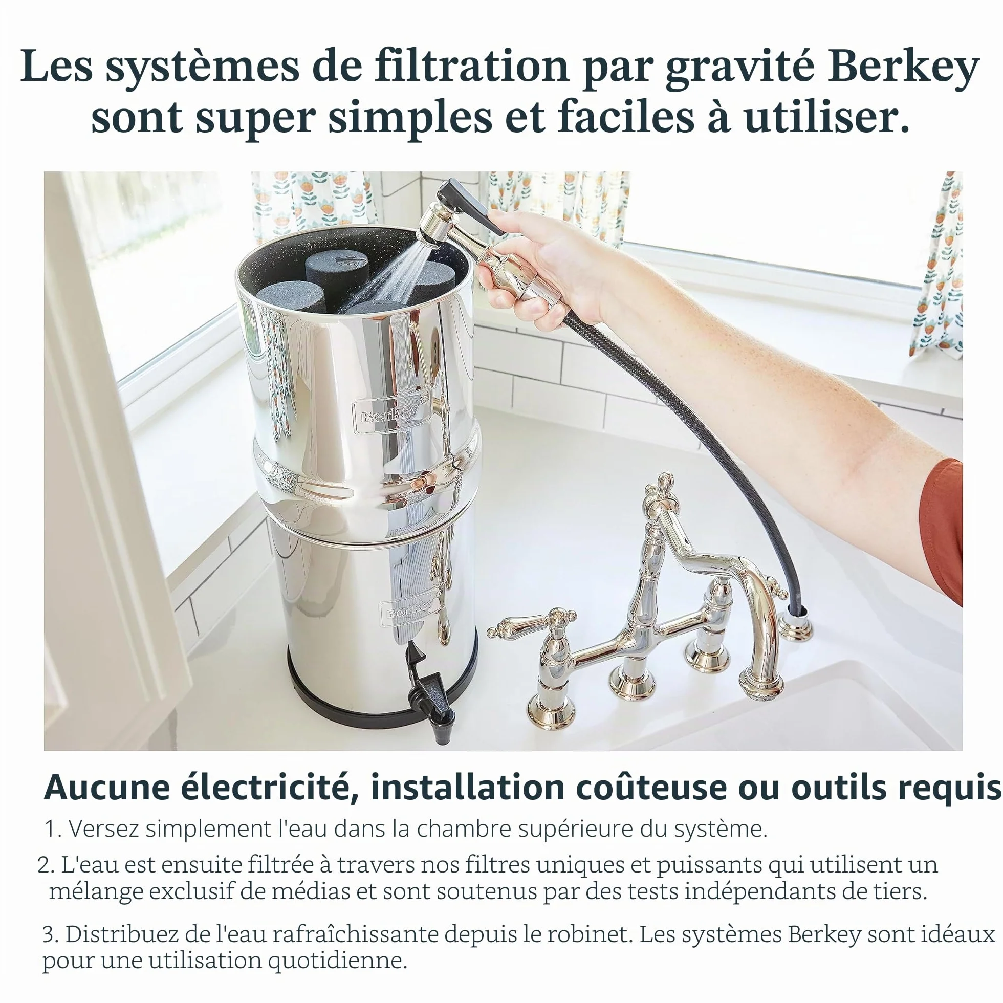 Berkey Big Black Purificateur d'eau en acier inoxydable 2 éléments