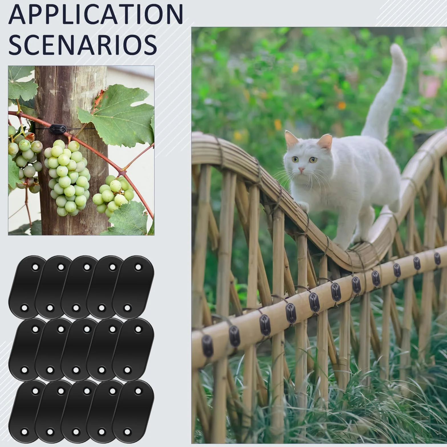 Kit de Fixation de Clôture Brise-Vue Résistant aux Intempéries - 100 Pièces Attaches avec Clips et Câbles