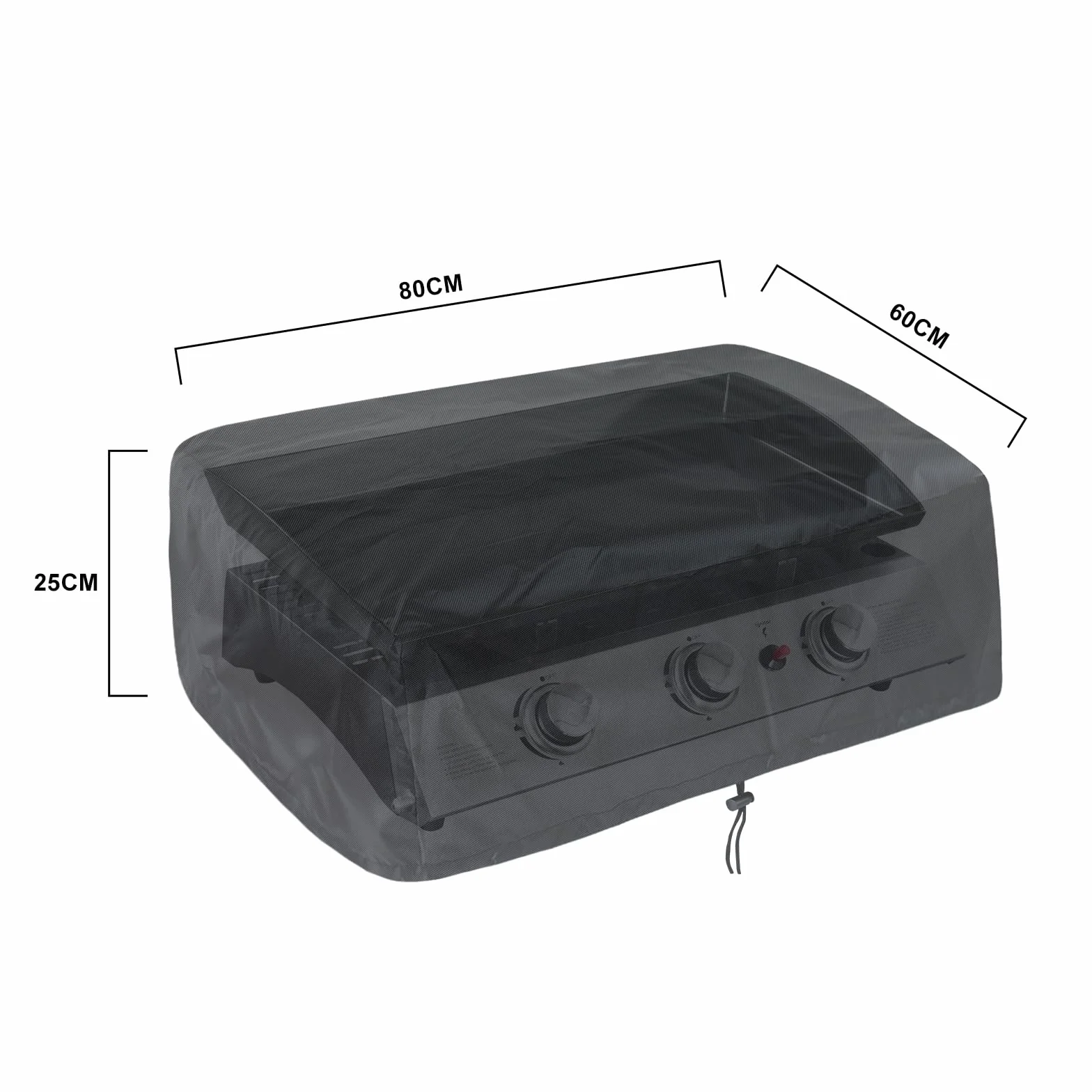 Housse de Protection pour Plancha 80x60x25 cm Imperméable Anti-UV Noir Universelle