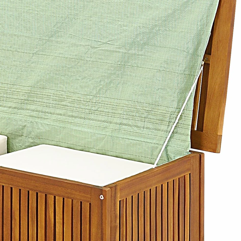 Casaria Coffre de Jardin 205 L Bois d'Acacia Rangement Extérieur Bâche Intérieure Couvercle Renforcé Charge 160 kg
