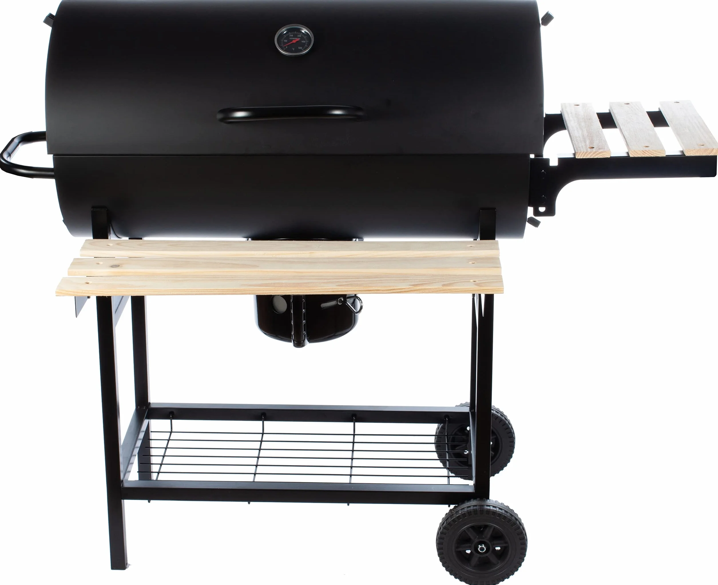 GrillMaster BigBend Rond GM2020 Barbecue Charbon avec Couvercle Roulettes Étagères Jardin