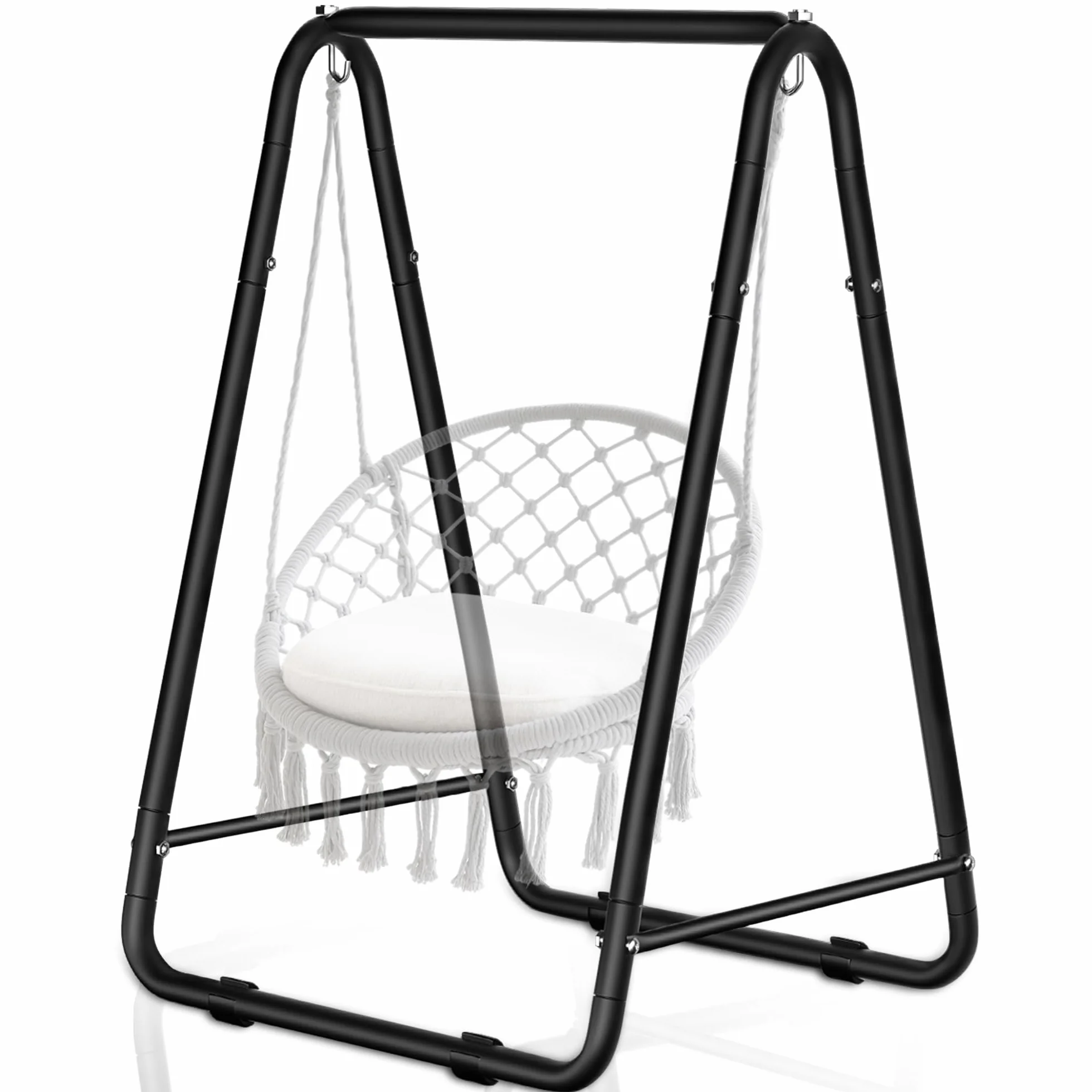 OUUTMEE Support Hamac 150KG Cadre Pieds Antidérapants Chaise Suspendue Patio Balcon Jardin