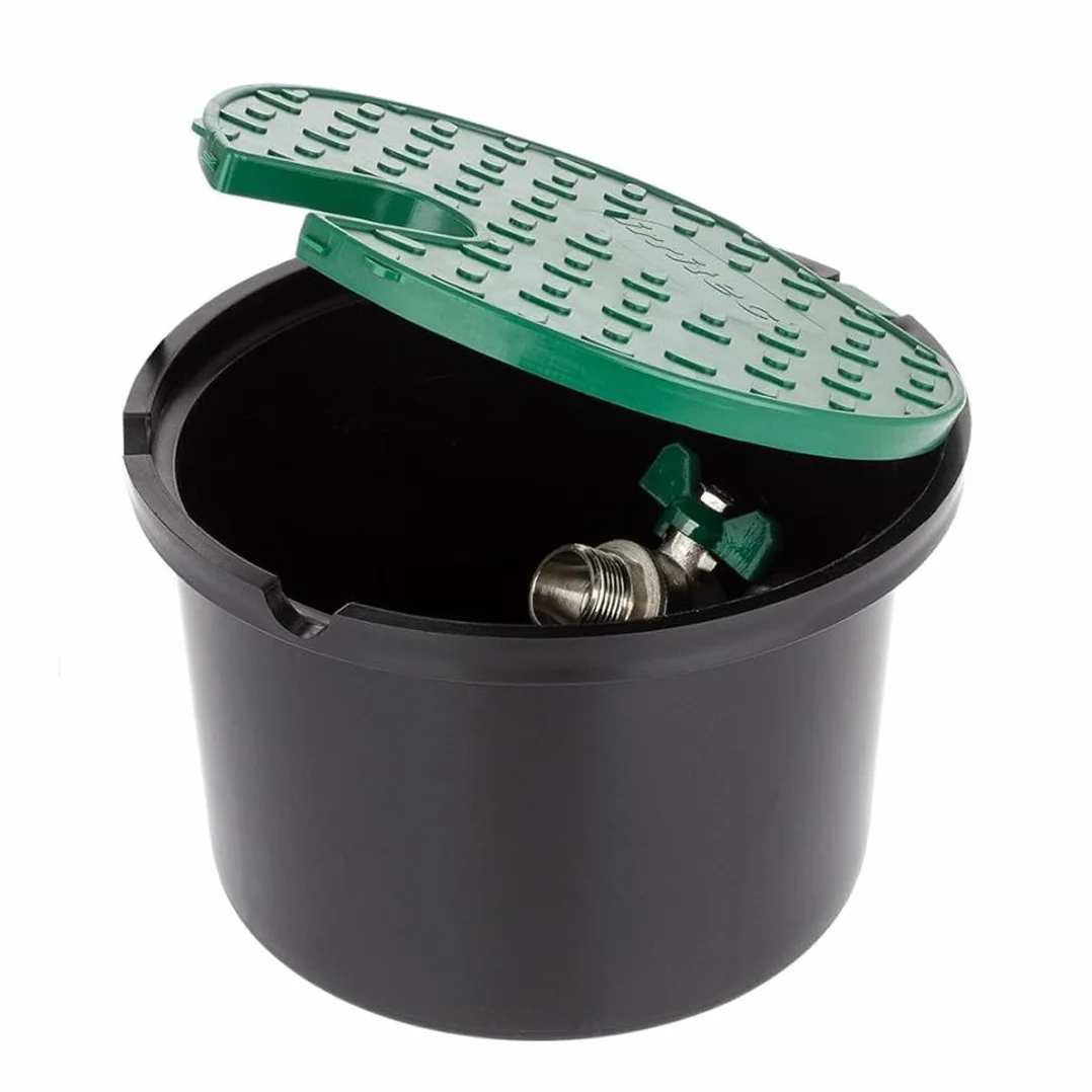 Arquette d'irrigation circulaire à enterrer 3/4" mâle Ø Base 17 cm Ø Couvercle 19 cm Hauteur 14 cm