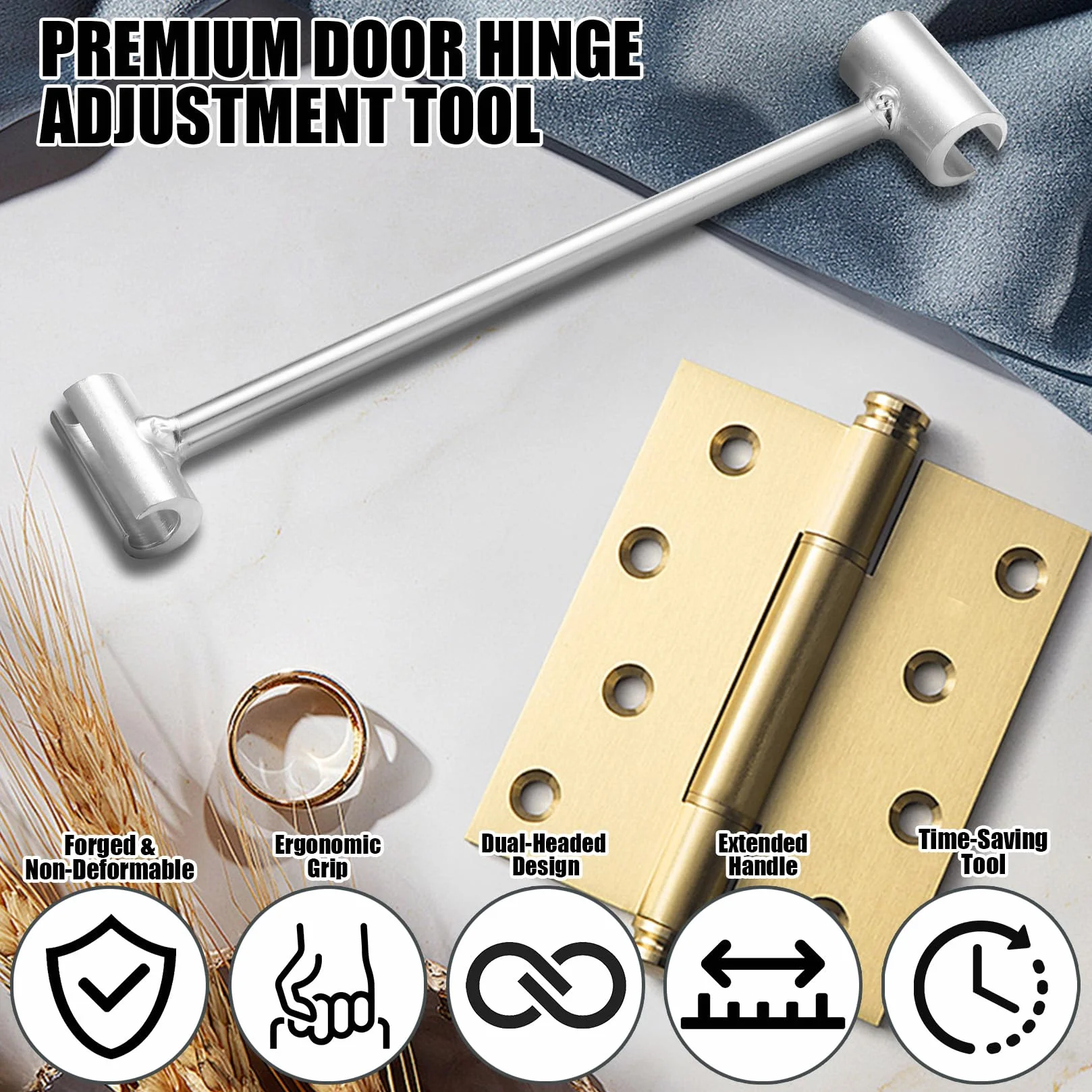 2 Pcs Cle de Reglage Gond Porte, Outil de Réglage de Charnière de Portes, Outils de Réparation de Charnière de Porte, Outil de Réglage de Charnières de Portes(14-19 mm, 23-25 ​​mm)