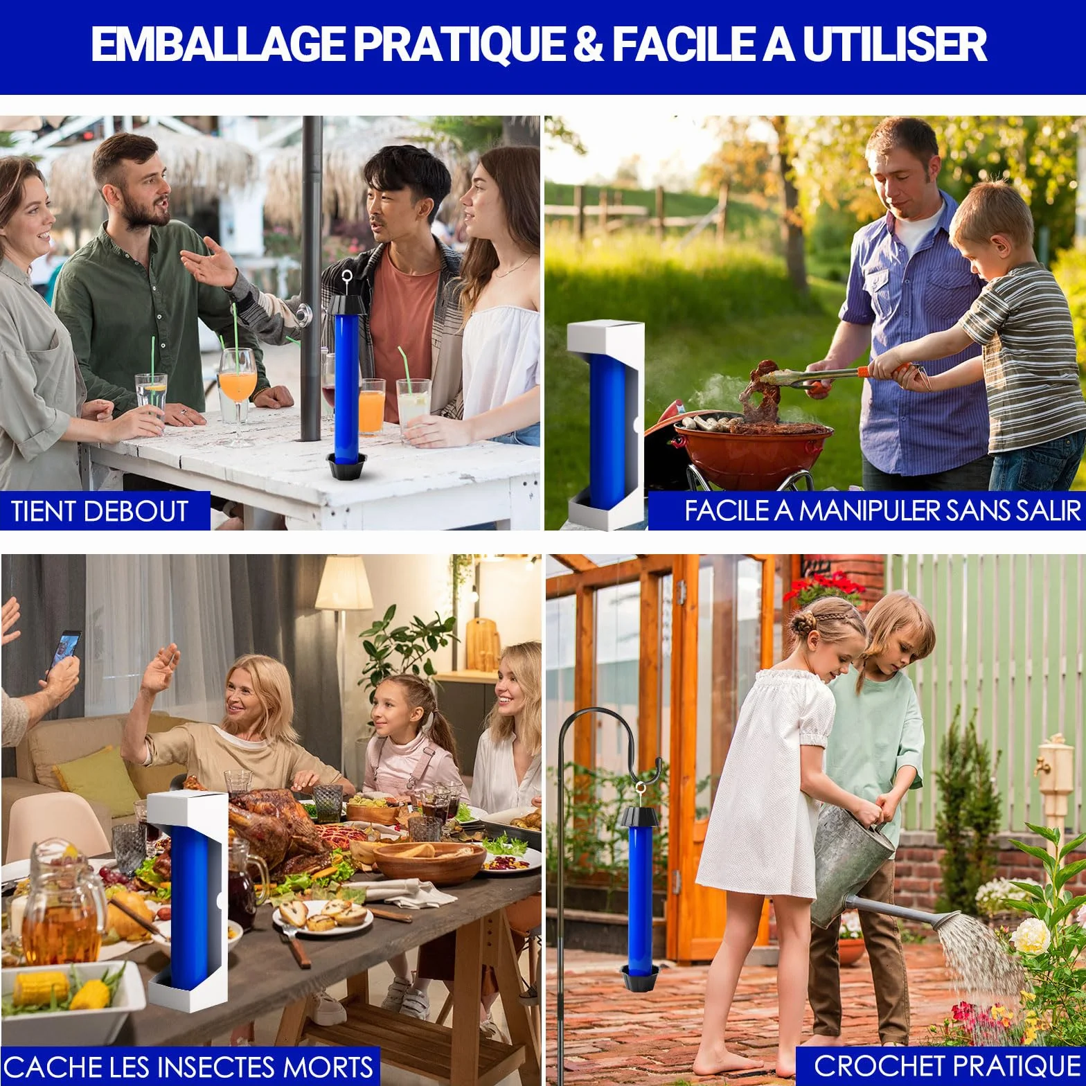 Pièges anti moucherons lot de 3 grands pièges ultra-collants sans insecticide pour cuisine intérieur