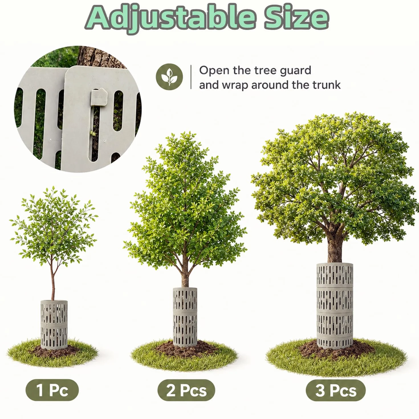 Lot de 8 Protections de Tronc d'Arbre en Plastique avec Attaches, Housse de Protection Contre les Écorces, Maille Durable