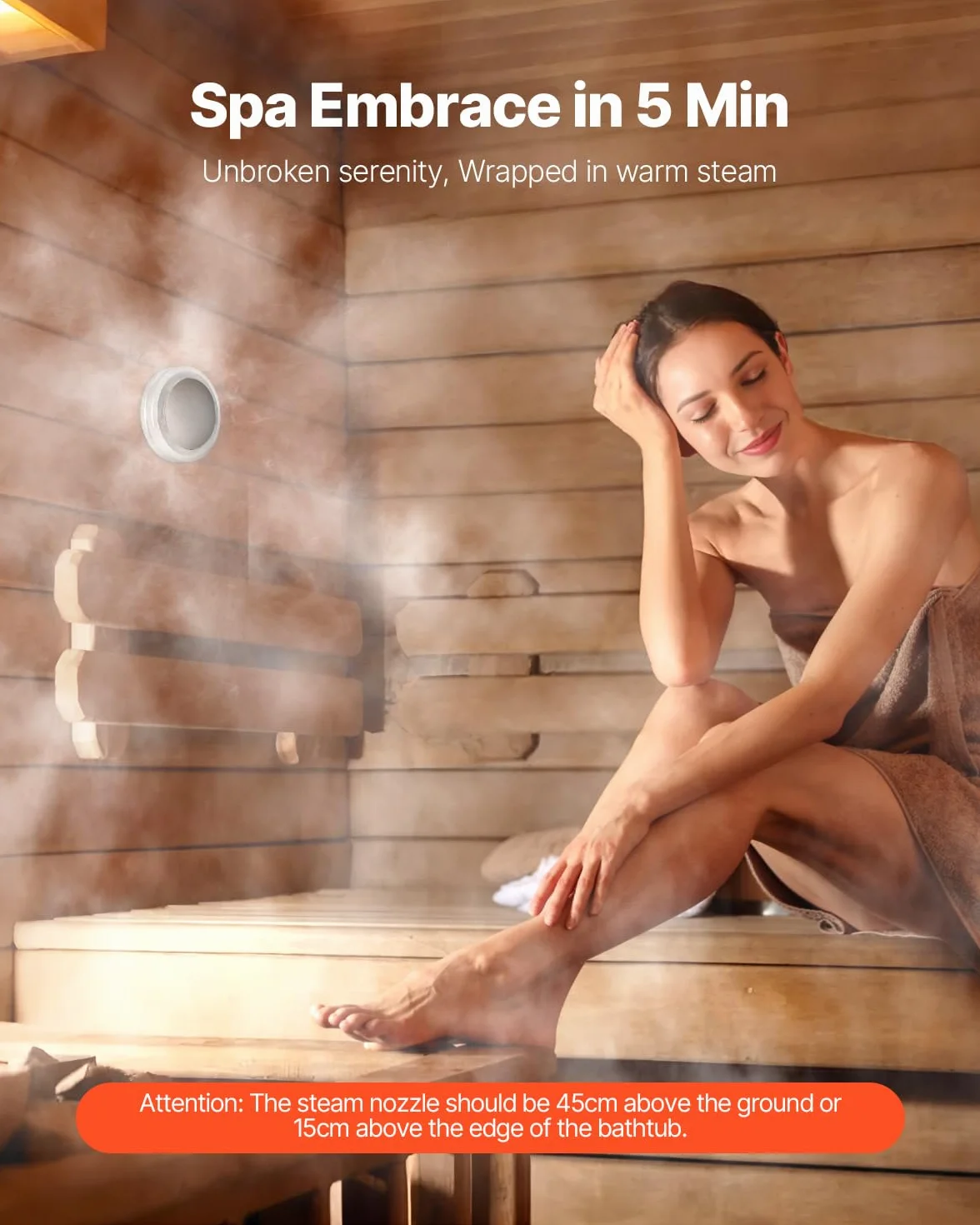 VEVOR Générateur de Vapeur Sauna 7,5 kW avec Contrôleur, Protection Contre Surchauffe, Vidange Automatique