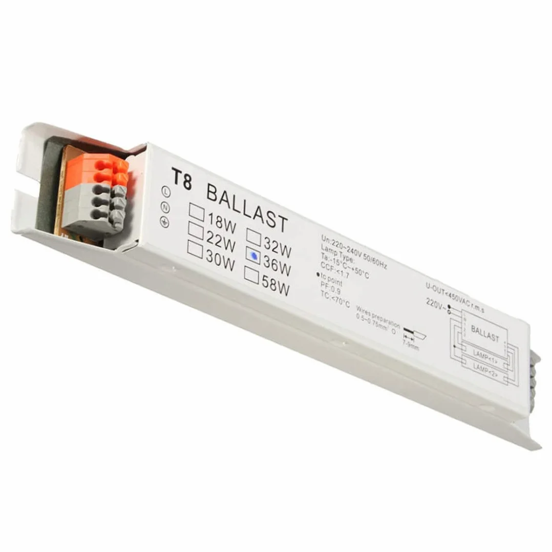 Ballast électronique T8 Tube fluorescent de ballast électronique, 2x36W Tension à large tension lumière fluorescente start de démarrage de la lampe de sauvegarde d'énergie